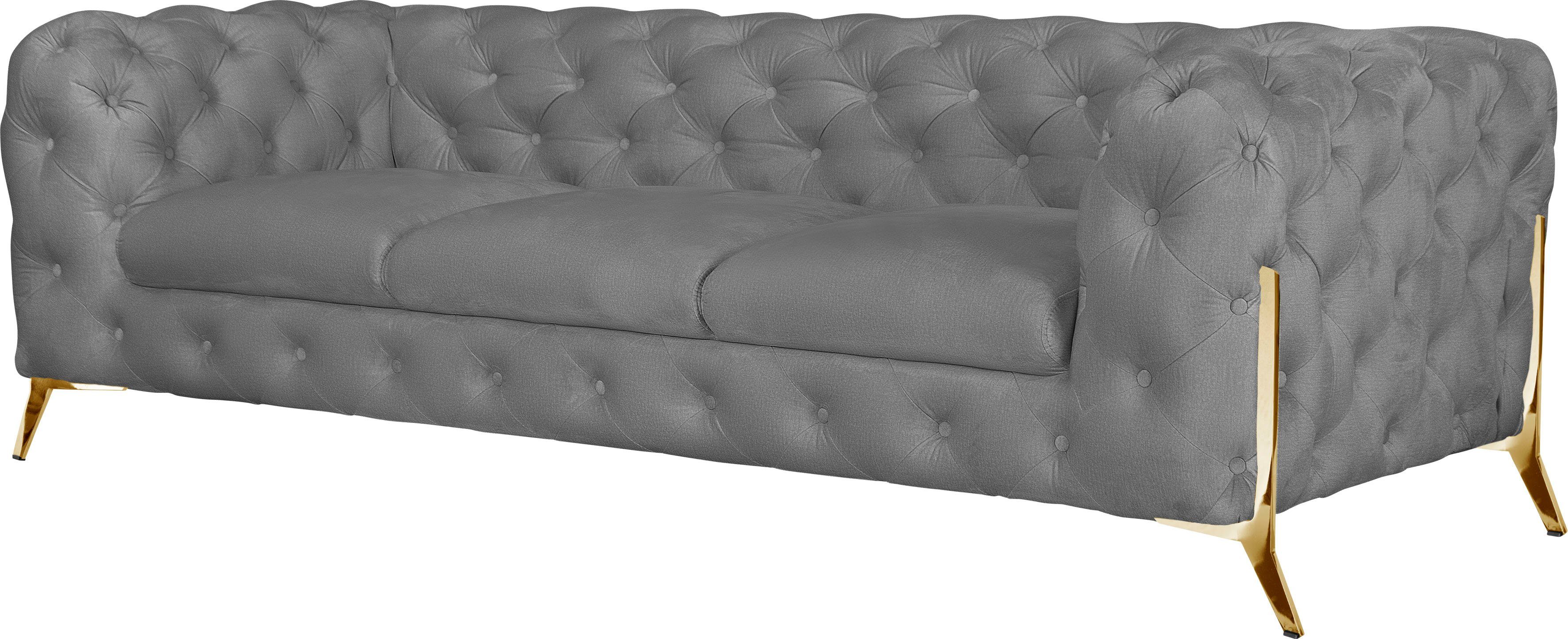 Leonique Chesterfield-bank Amaury luxueuze capitonnage, moderne chesterfield look, kleur van de poten ter keuze