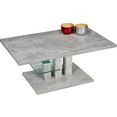 pro line salontafel bergamo van hout, met bodemplaat, plank van glas, rechthoekig model grijs