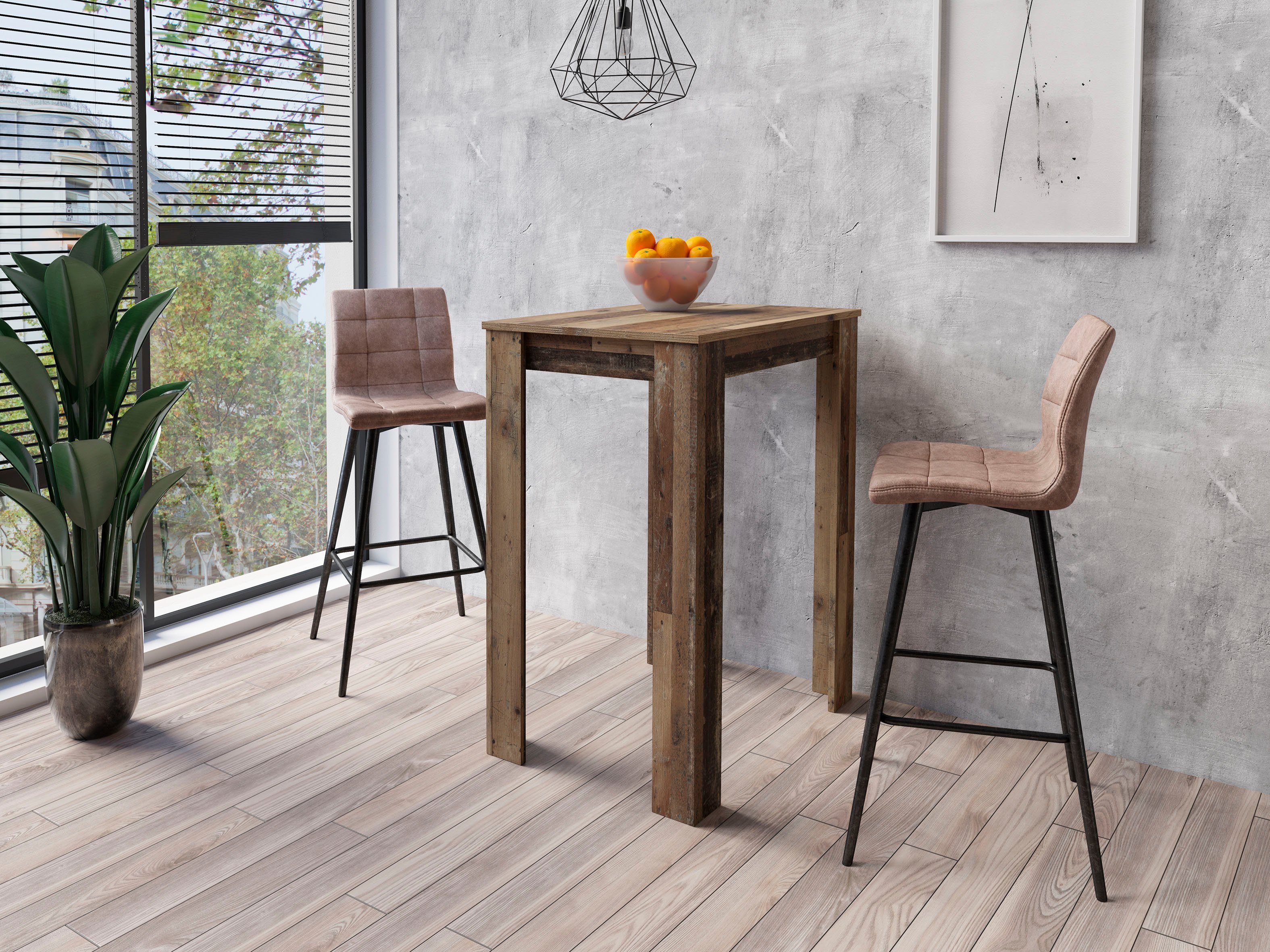 Homexperts Barkruk Sarah , overtrekstof van microvezel vintage of weefstof, met voetreling (set)