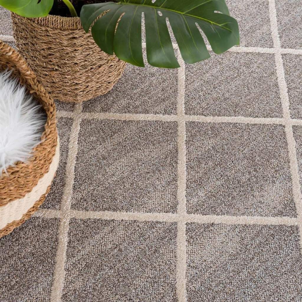 Carpet City Vloerkleed Art 2645 Korte pool, ruiten-look, ideaal voor hal & entree