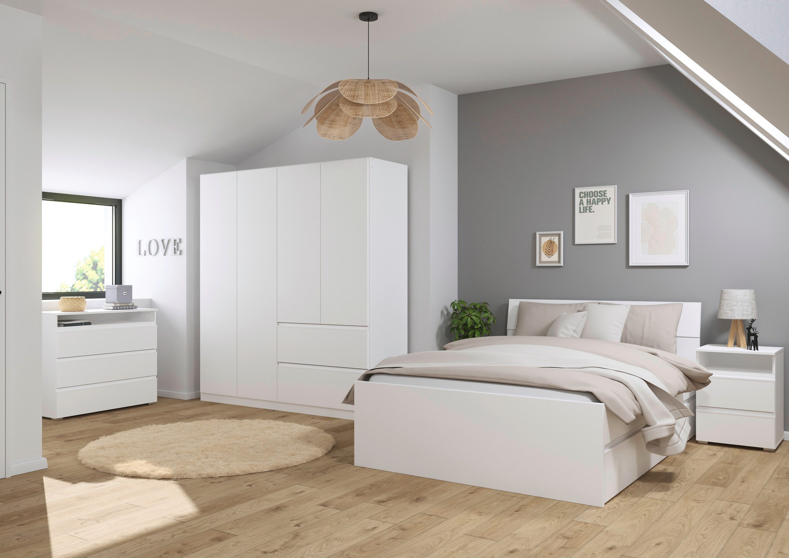 rauch Draaideurkast Kledingkast Kast Garderobe Slaapkamerkast JOEL met twee lades, met push-to-open functie made in germany