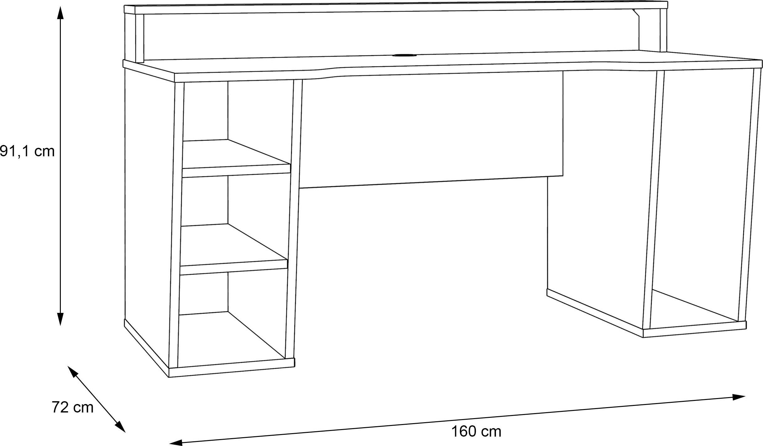 FORTE Gamingtafel Tezaur optioneel met rgb-verlichting