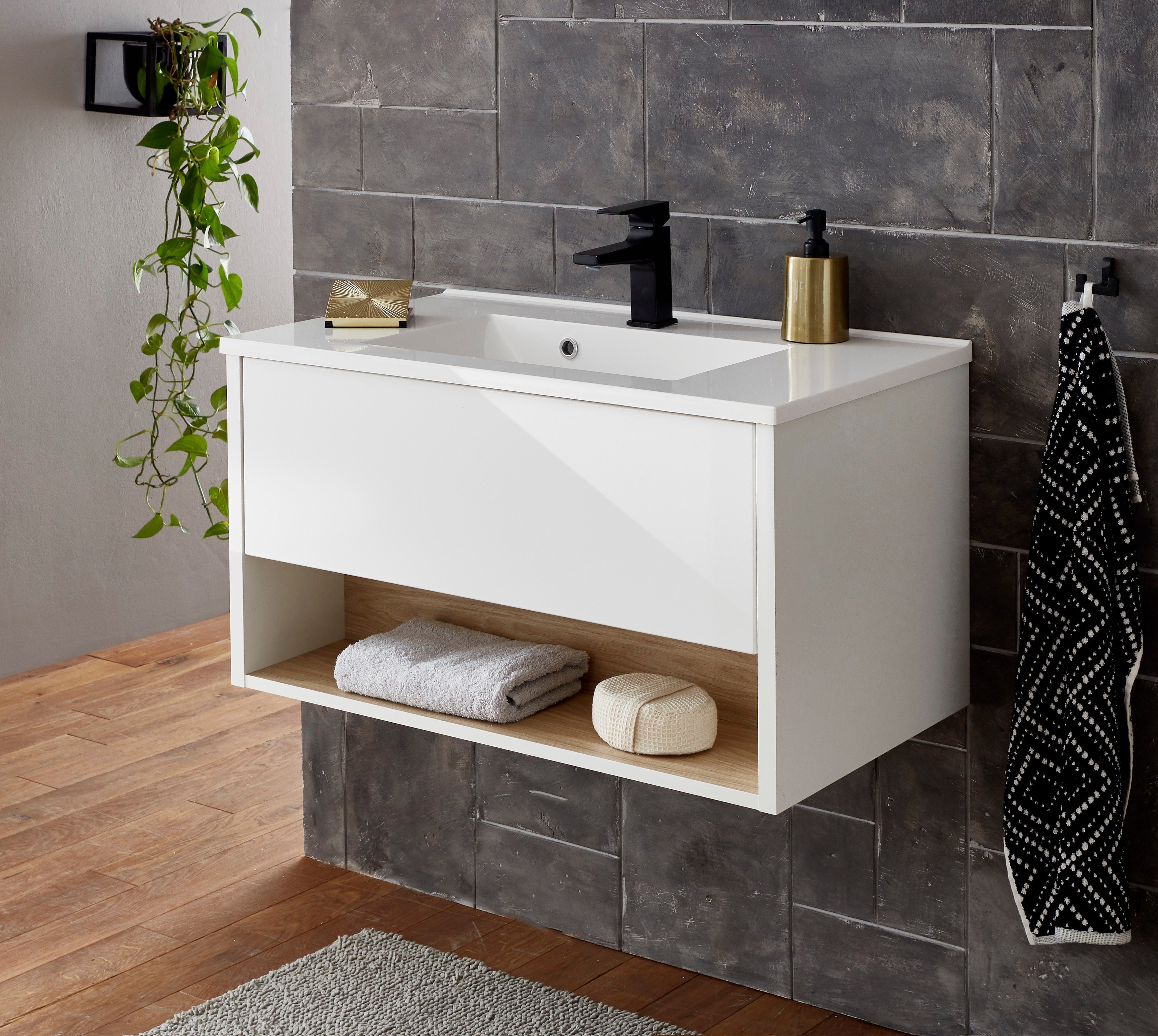Places of Style Wastafelonderkast Studio Line, wastafel inclusief wasbak, modern ontwerp