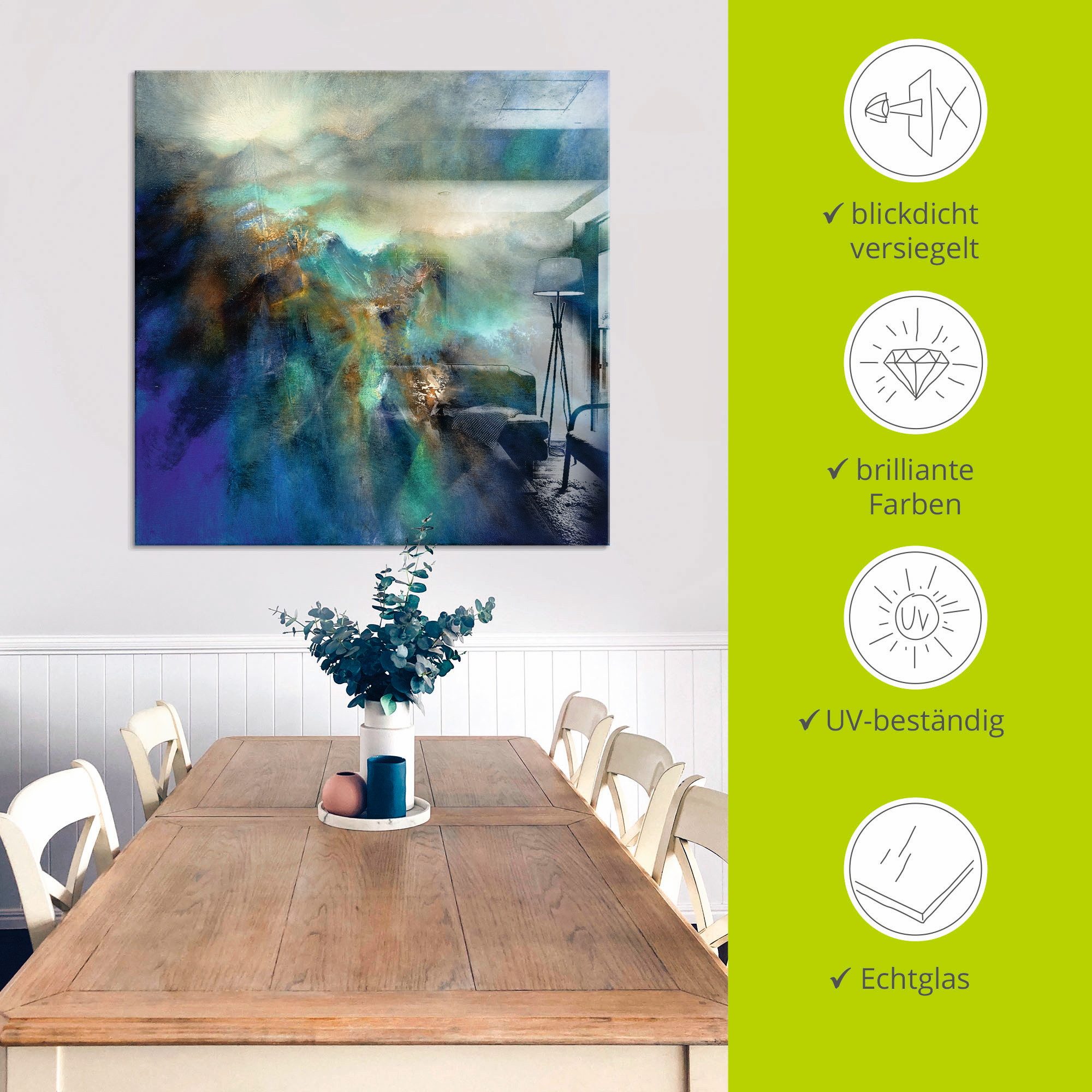 Artland Print op glas Boven alle pieken in verschillende maten