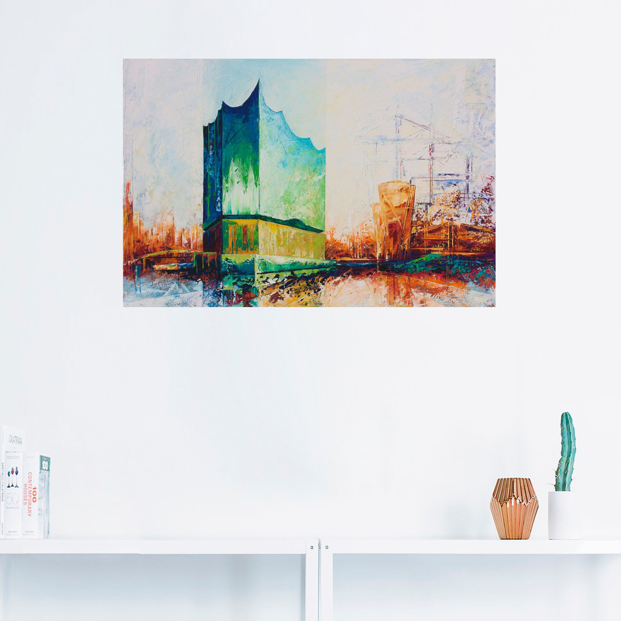 Artland Artprint Elbharmonie Hamburg als artprint op linnen, muursticker in verschillende maten