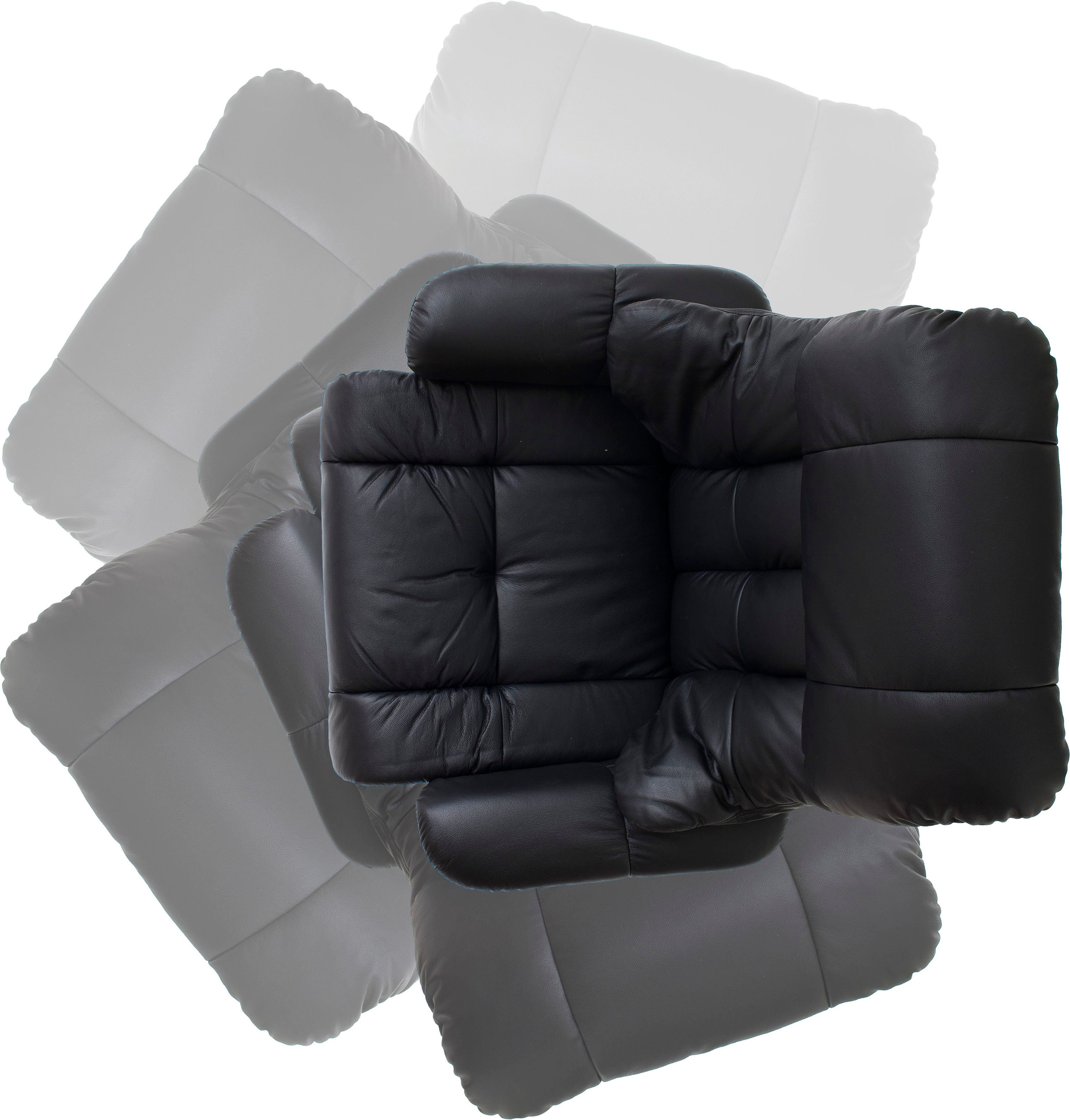 MCA furniture Relaxfauteuil Calgary Tv-fauteuil 360º draaibaar inclusief hocker met leren bekleding