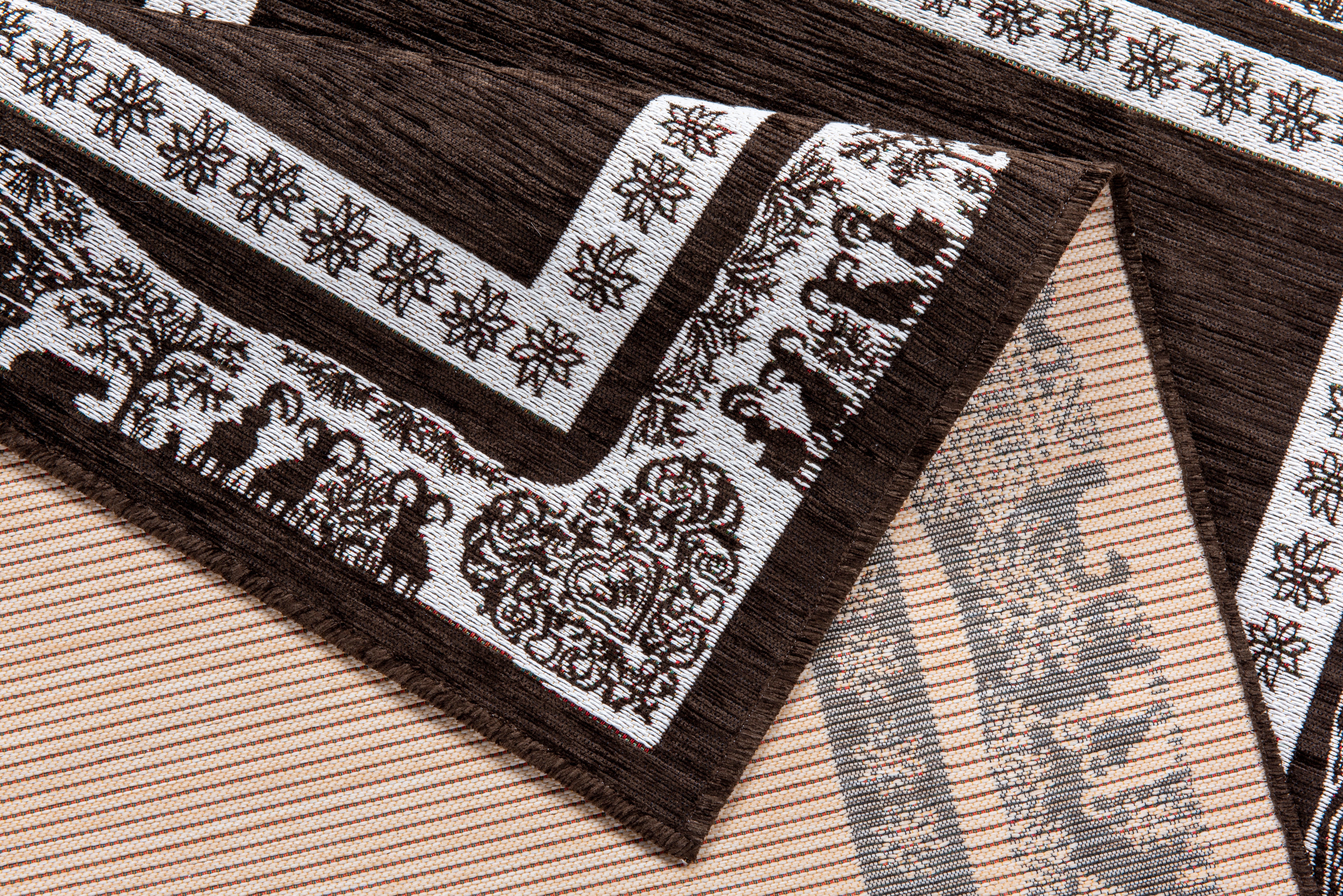 Gino Falcone Vloerkleed Vintages Corji decoratief alpine motief in de rand