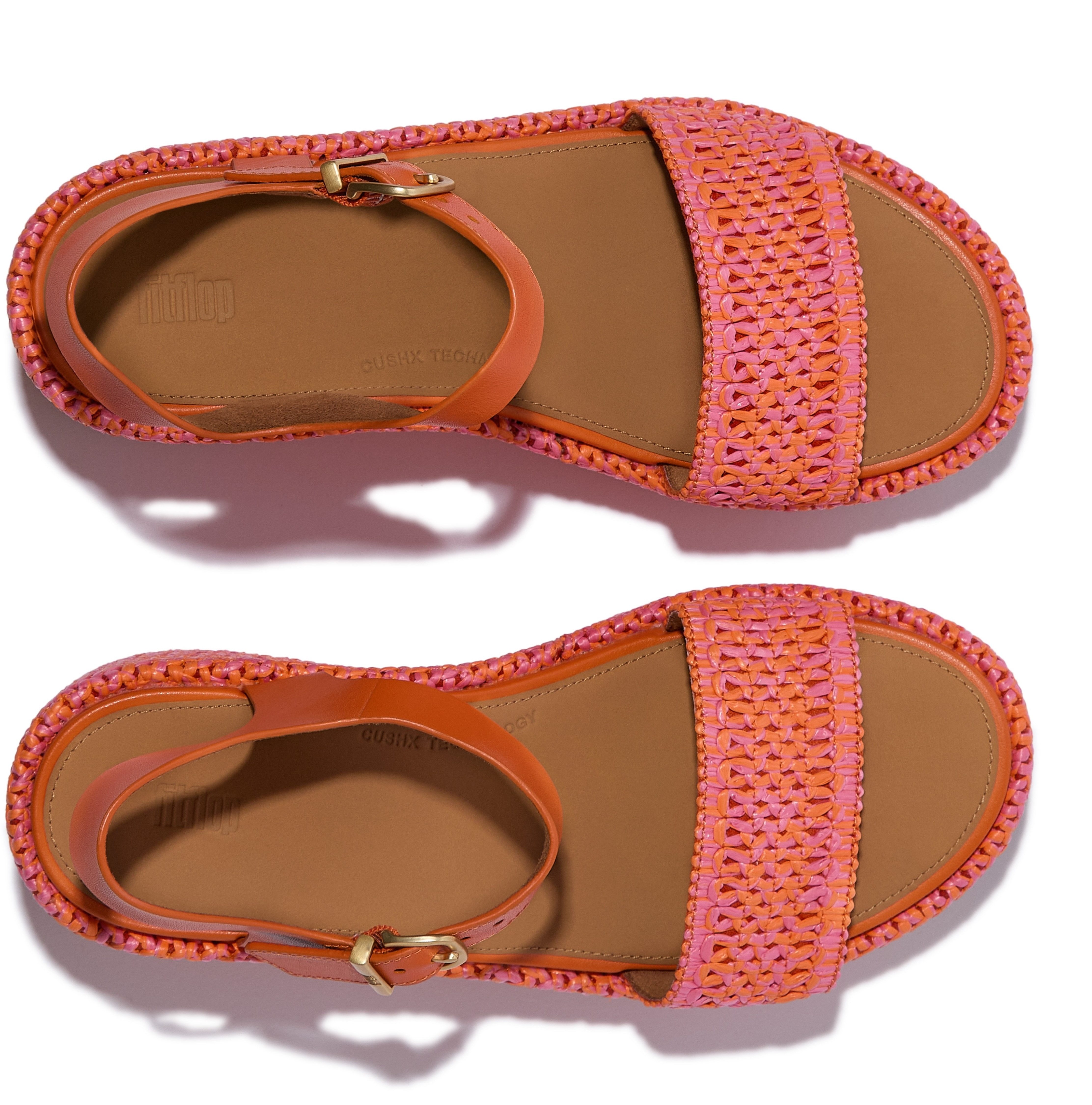 Fitflop Sleehaksandaaltjes PLATFFORMS WOVEN WEDGE , plateau sandaal, zomerschoen in verfijnde uitstraling