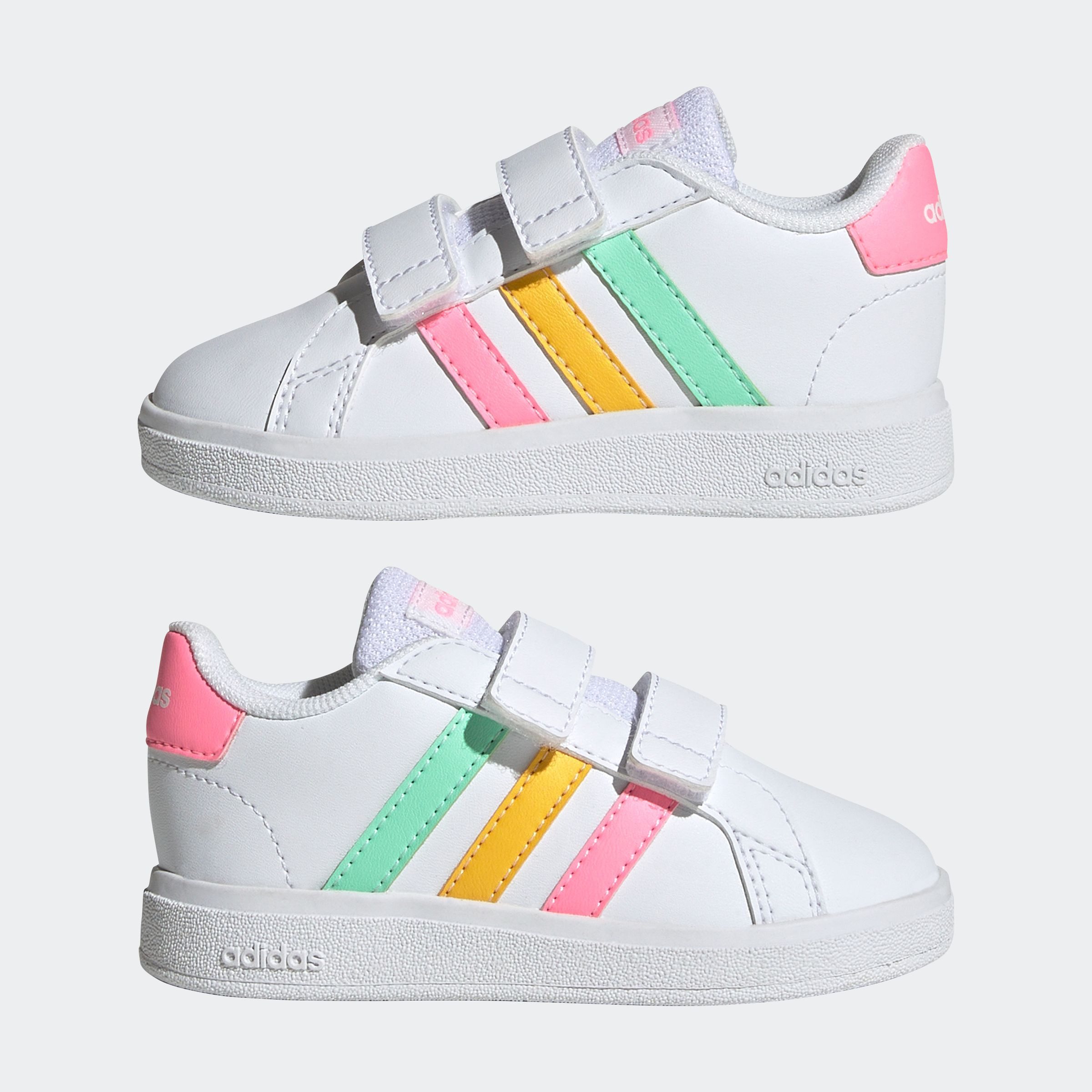 adidas Sportswear Sneakers GRAND COURT LIFESTYLE HOOK AND LOOP voor kinderen, ontwerp geïnspireerd door de adidas superstar