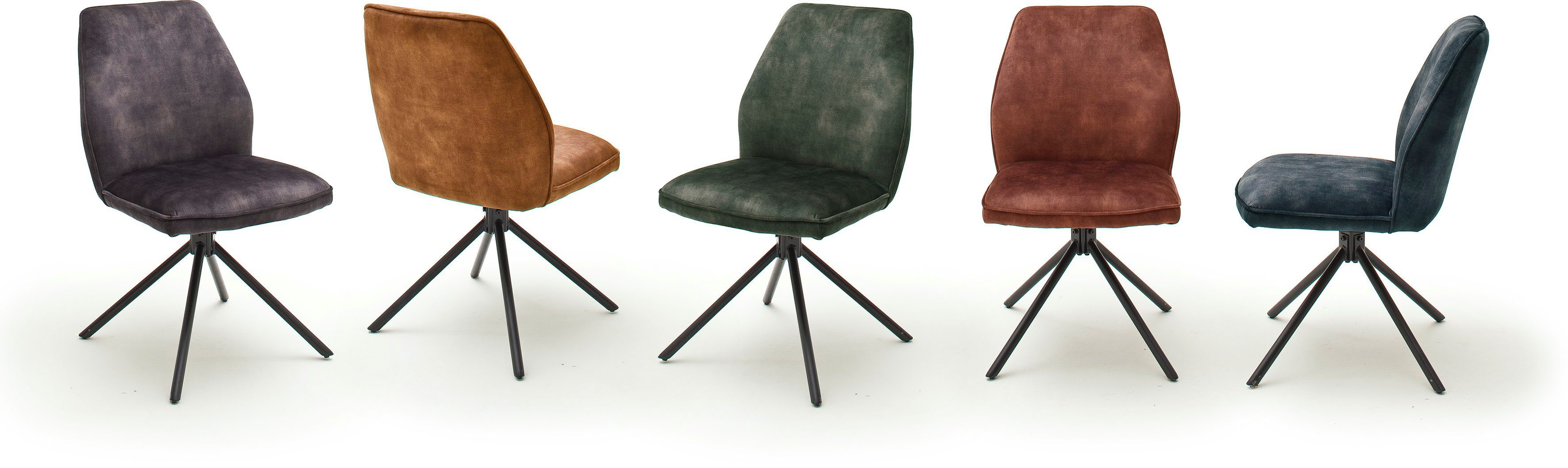 MCA furniture Eetkamerstoel OTTAWA Vintage suède-look met opstaande naad, stoel belastbaar tot 120 kg (set, 2 stuks)