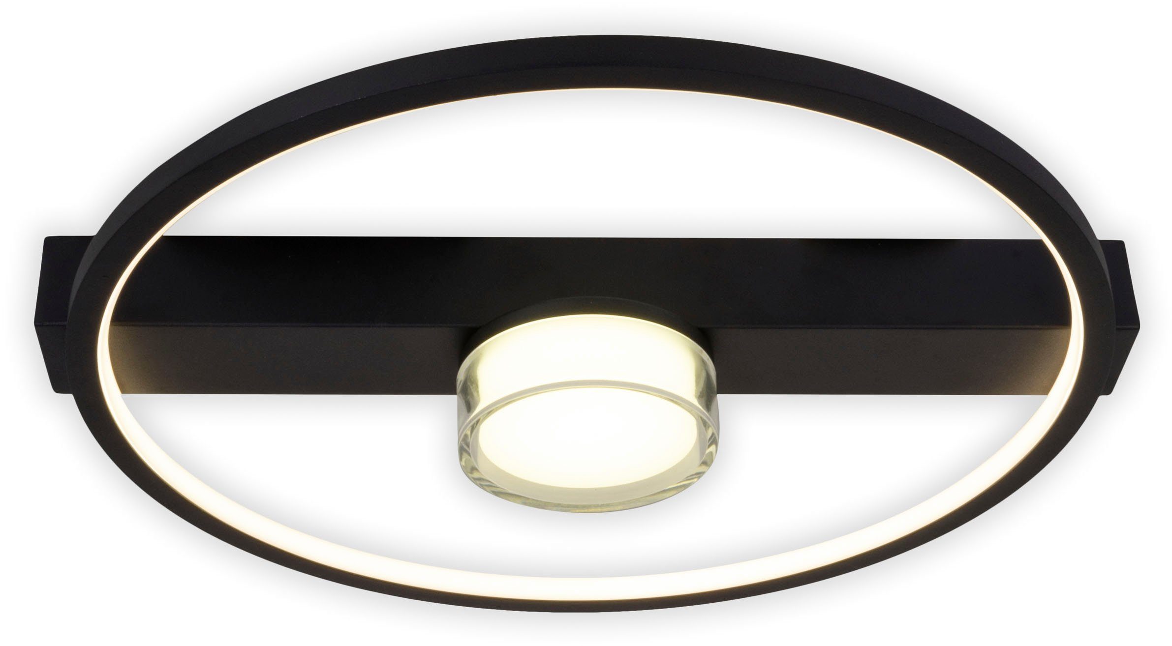 näve Led-plafondlamp Cimo traploos dimbaar via wandschakelaar, lichtkleur warmwit, zwart (1 stuk)
