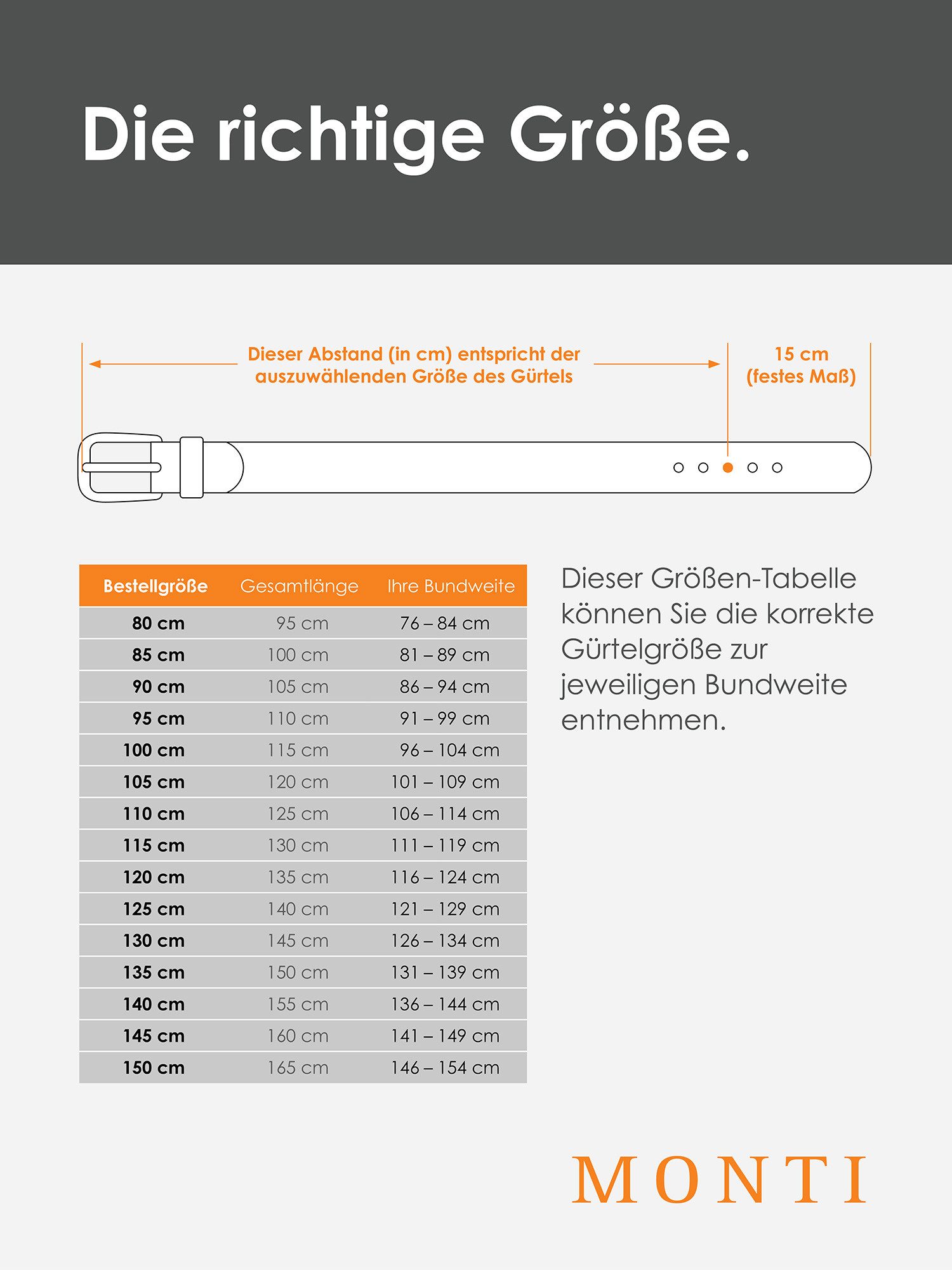 MONTI Leren riem 3,5 cm breed, klassiek-business, automatische sluiting - past altijd