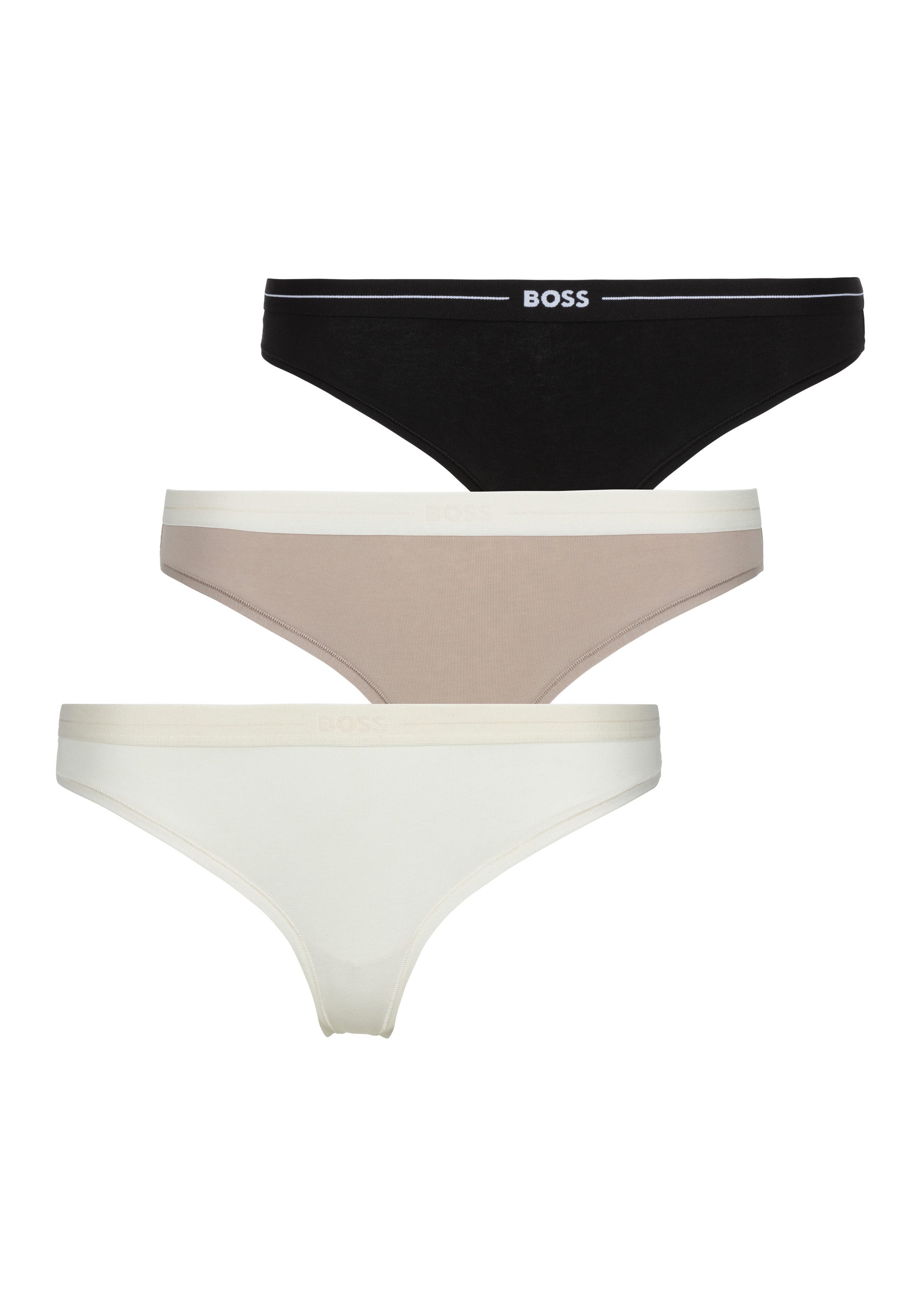BOSS String 3P THONG met boss-logo tailleband (3 stuks)