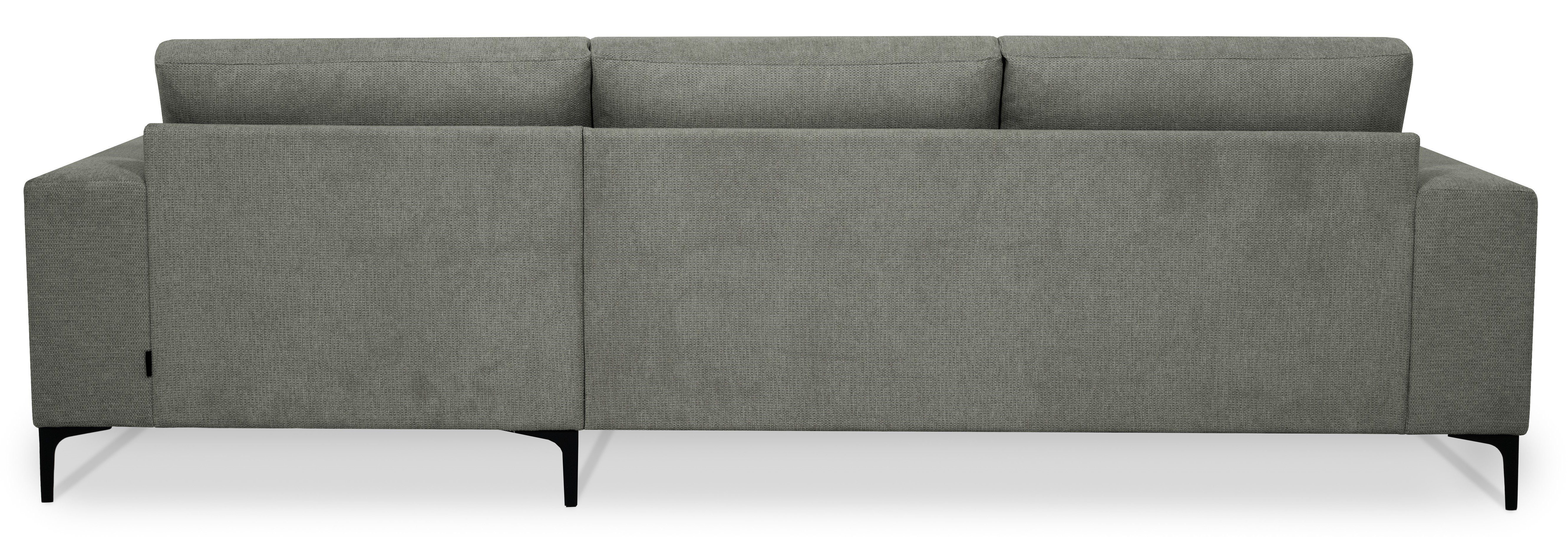 Places of Style Hoekbank Xander, L-model, Breedte 280 cm, soft-touch chenille, zwarte metalen voeten