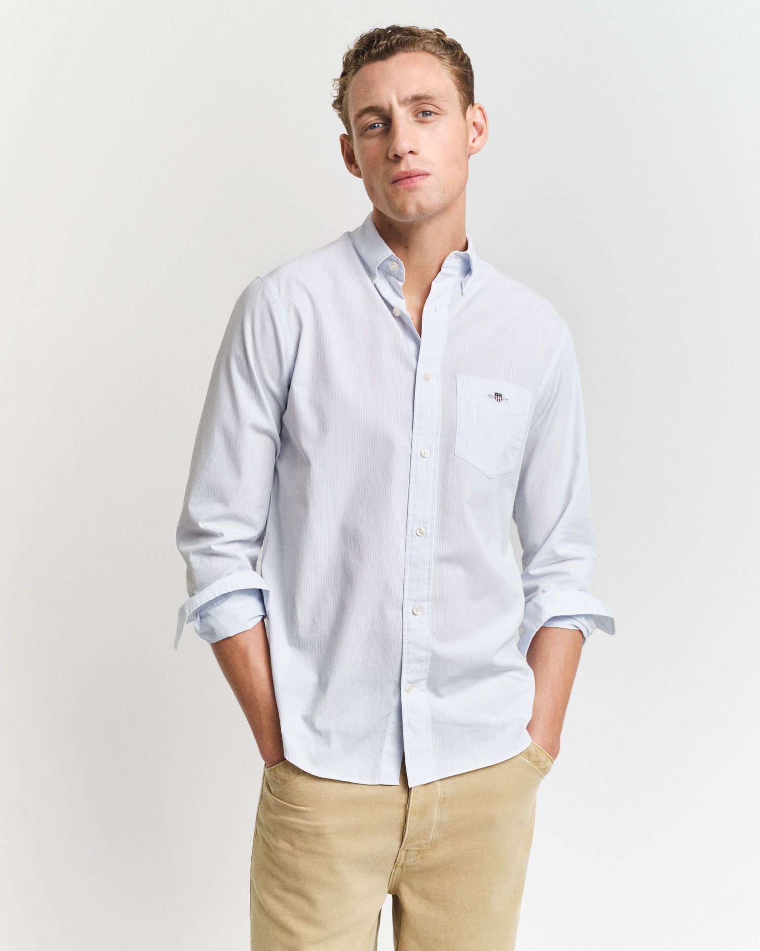 Gant Overhemd met lange mouwen REG POPLIN BANKER SHIRT Banker Stripe popeline, lichte katoen
