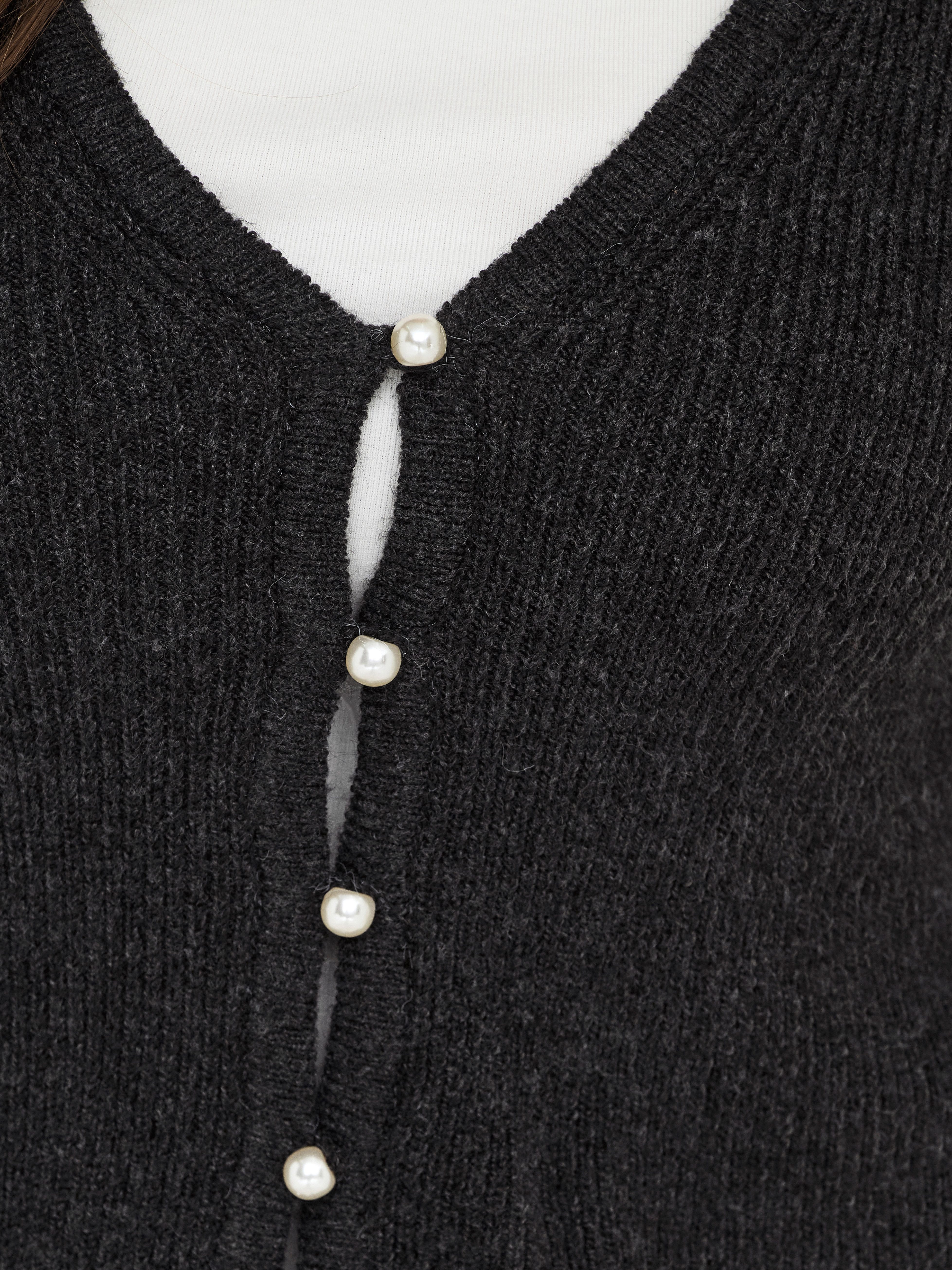 Only Gebreide trui ONLRICA LIFE LS VNECK PEARLCARD KNT