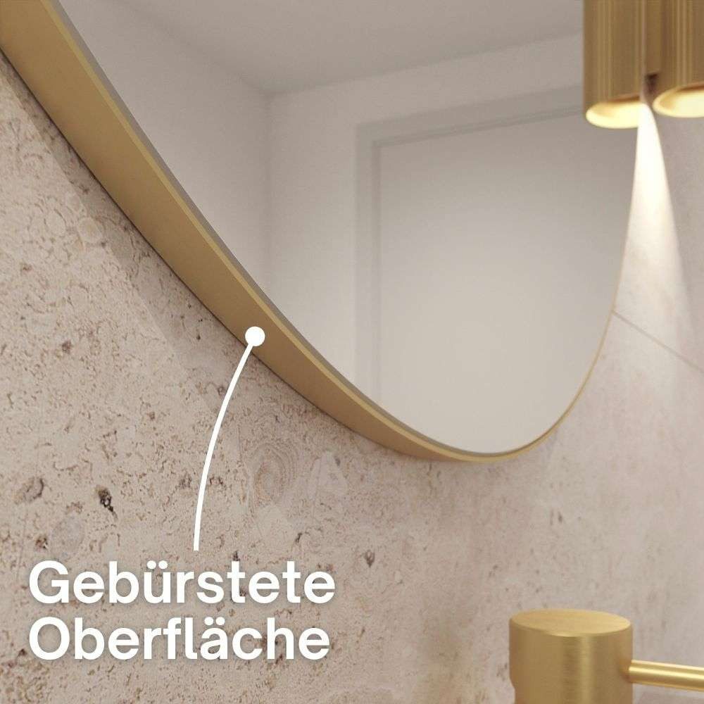 Loevschall Wandspiegel Refine, ronde wandspiegel voor alle ruimte types, stijlvolle lijst