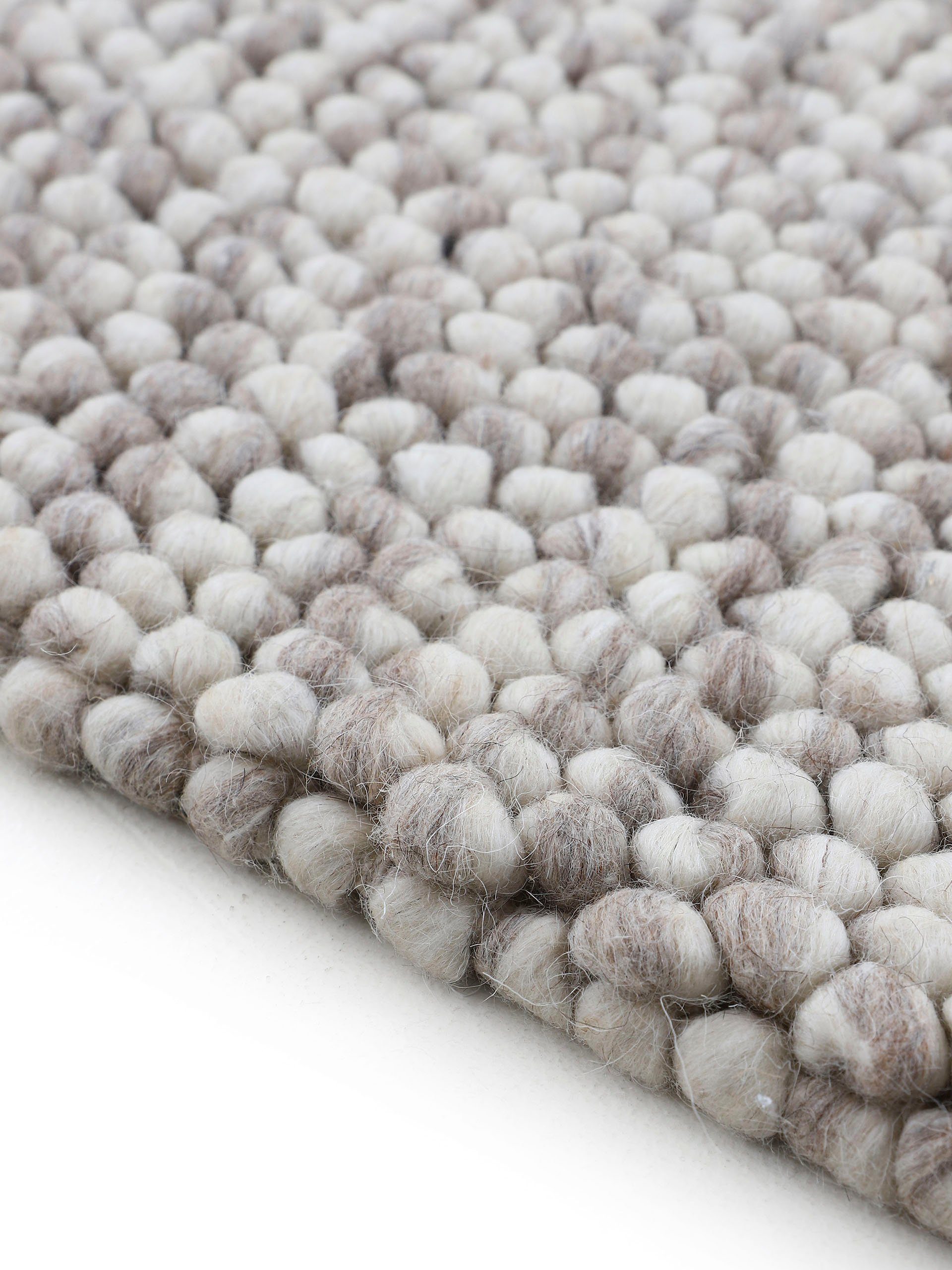 carpetfine Vloerkleed Calo Handgeweven tapijt, uni-kleuren, gemeleerd, handgeweven, 70% wol
