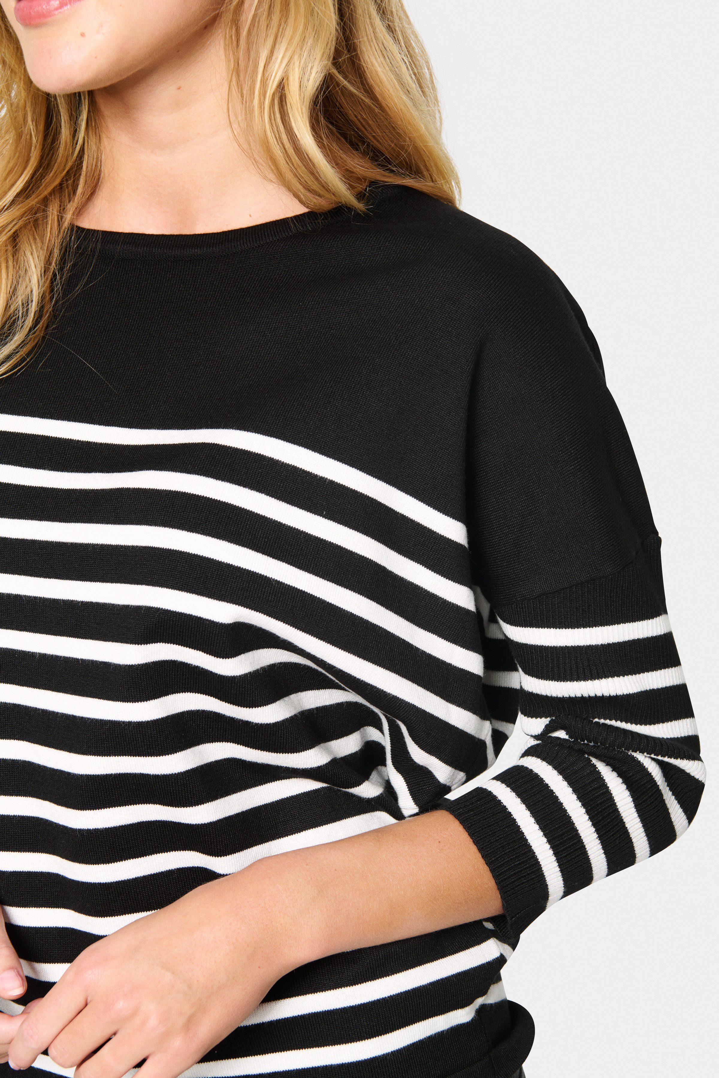 Saint Tropez Gebreide trui MilaSZ R-neck Stripe