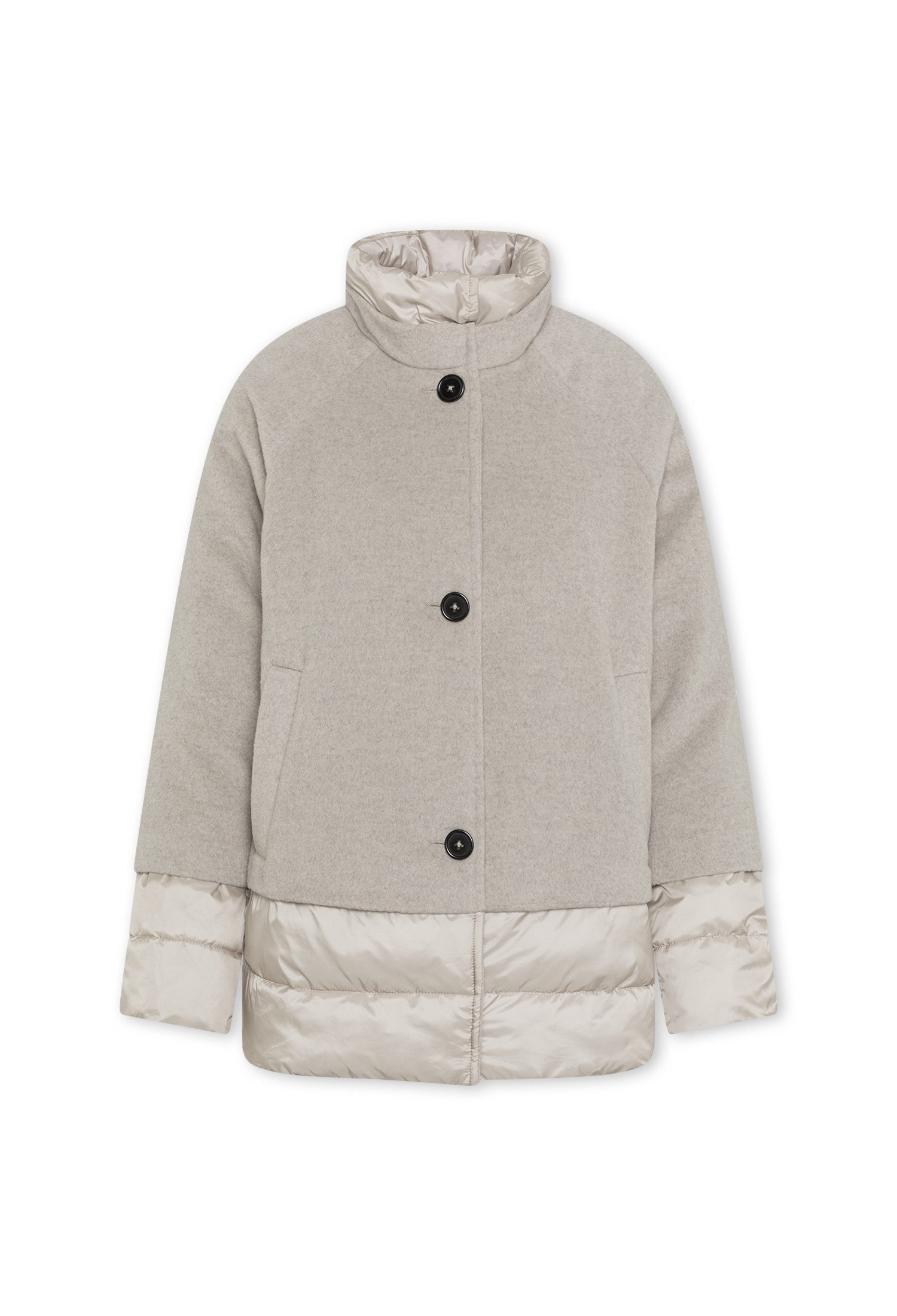 MANISA Winterjack met modieuze materiaalmix en wol
