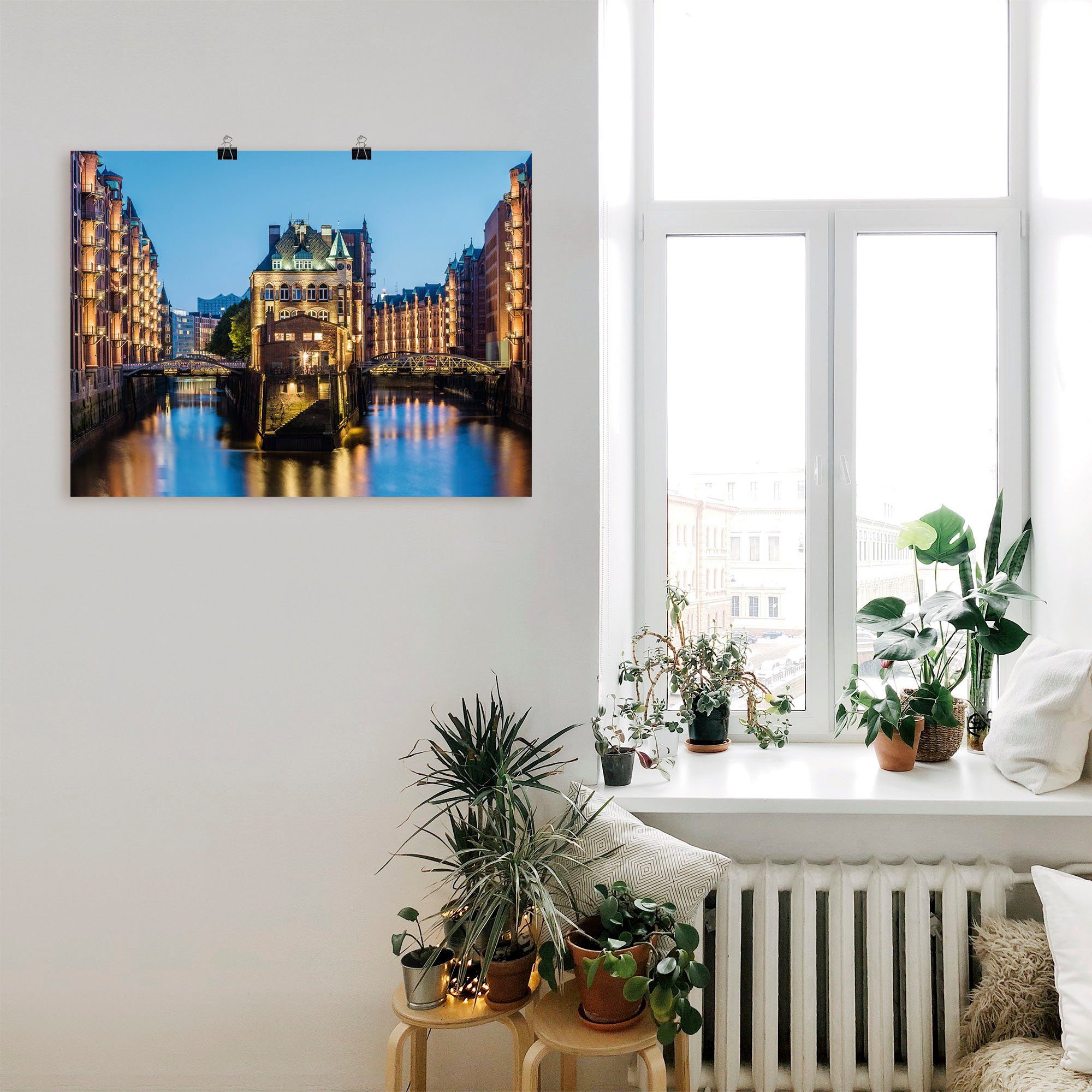 Artland Artprint Hamburg Waterkasteel in Speicherstadt 2 als artprint van aluminium, artprint voor buiten, poster in diverse formaten