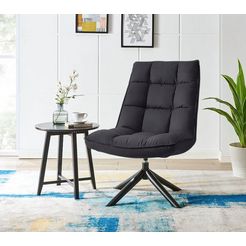 andas draaibare fauteuil wanja met metalen frame en gemakkelijk te onderhouden, zachte fluwelen bekleding, zithoogte 47 cm, relaxfauteuil grijs