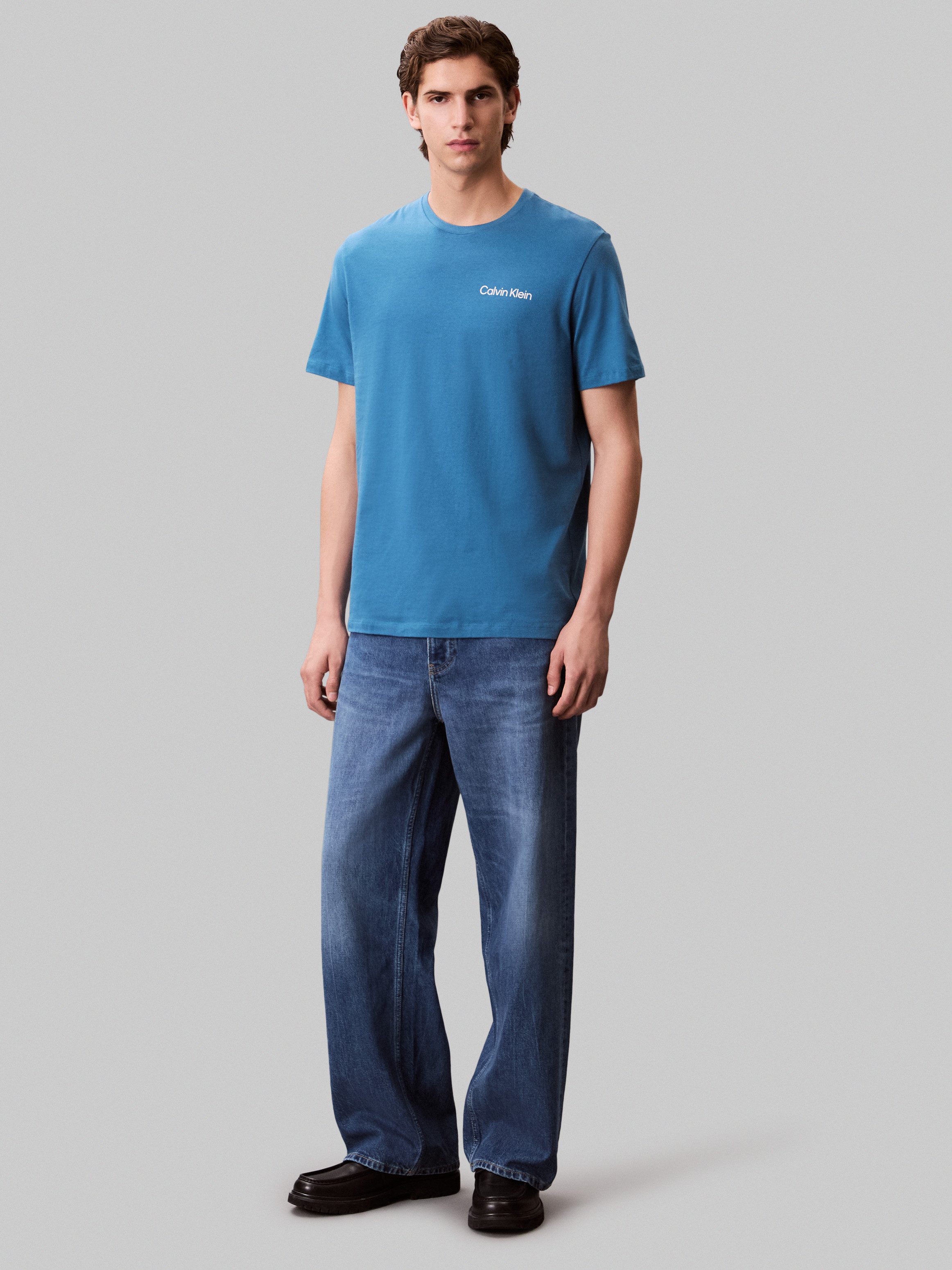 Calvin Klein T-shirt SS 30s E WRD STRTCH met grote logoprint op de rug