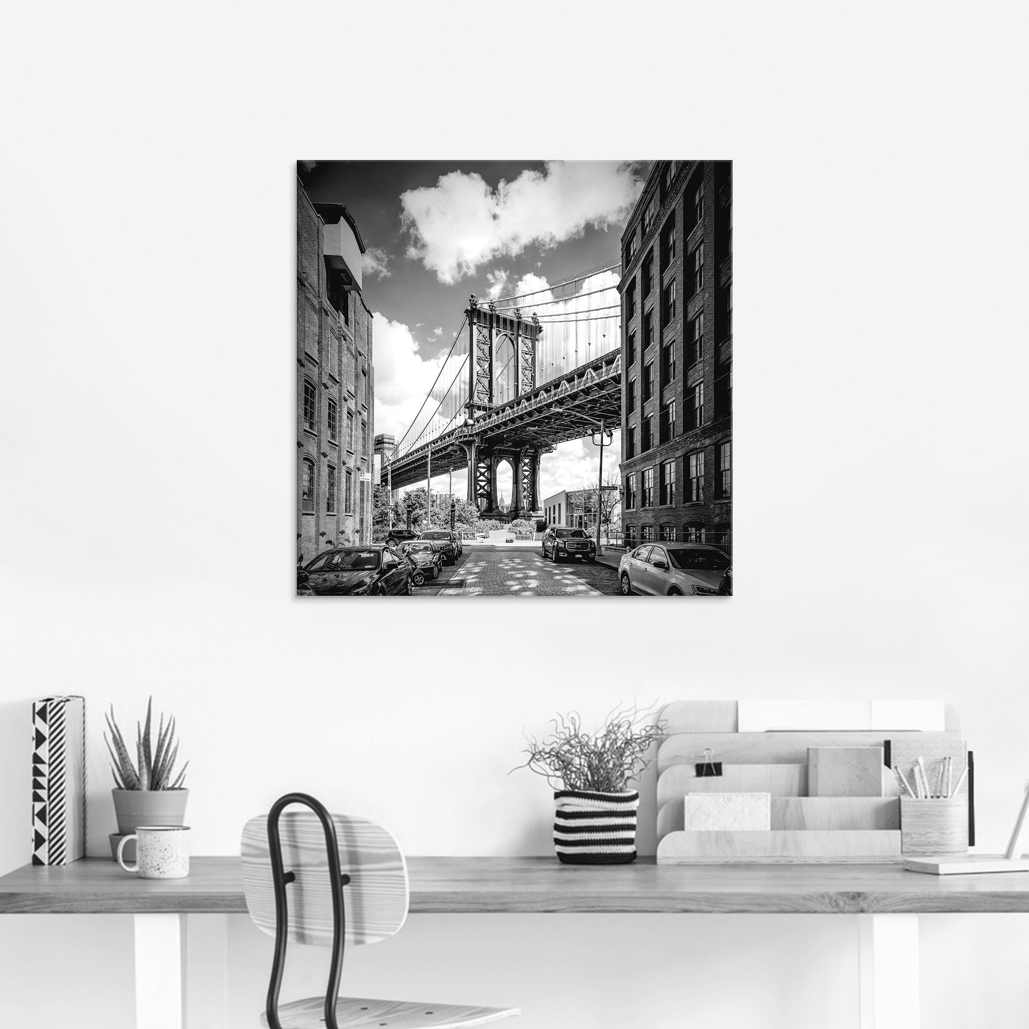 Artland Print op glas New York City Manhattan Bridge I