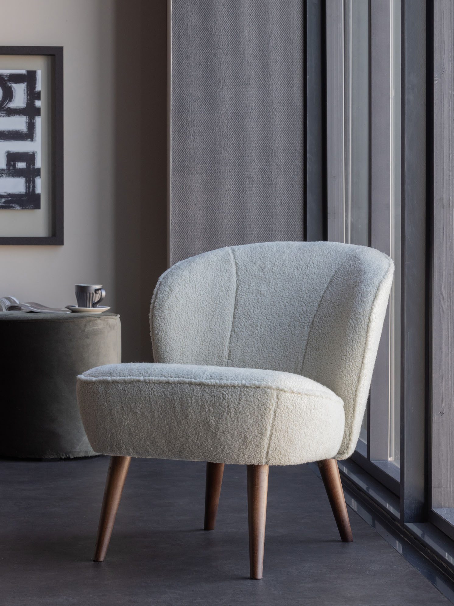 WOOOD Fauteuil Sara zacht gepolsterd, 4-poots onderstel, h 71 cm x b 59 cm