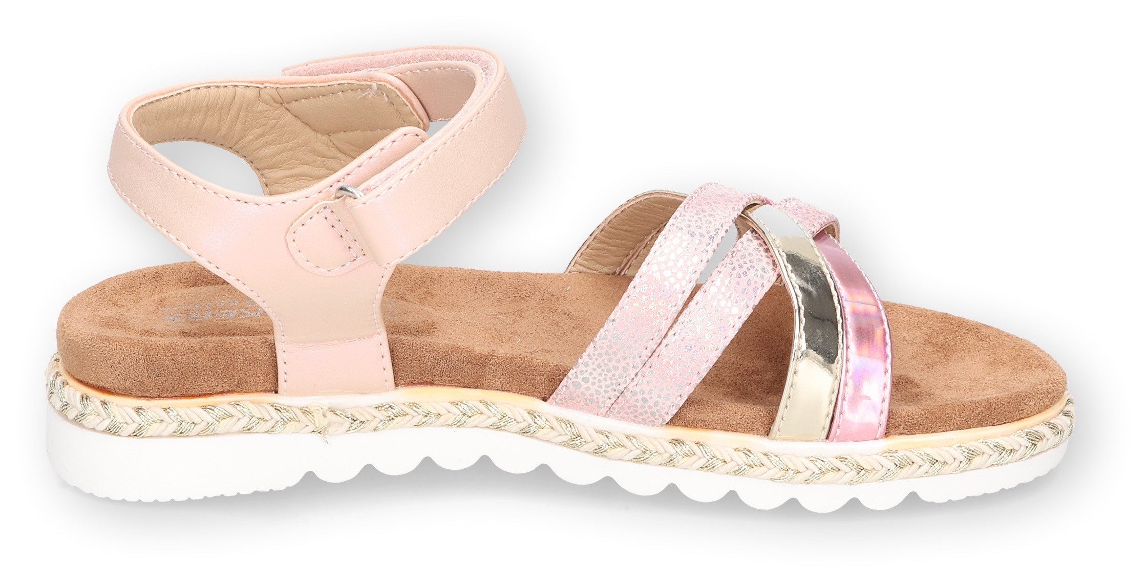 Dockers by Gerli Sandalen , sleehaksandaal, klittenbandschoen, glittersandaal met vlecht-details