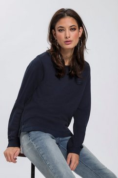 marc o'polo denim sweatshirt in garment-washed look blauw