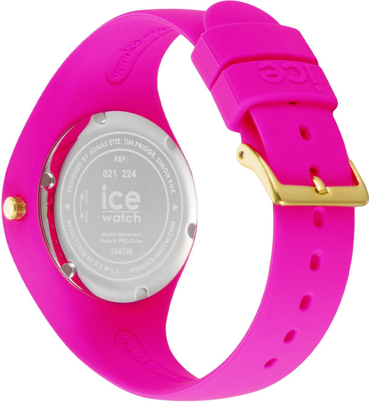 ice-watch Kwartshorloge ICE glitter - Neon pink - Small - 3H, 021224 Armbanduhr, dameshorloge, siliconen band, tot 10 bar waterdicht