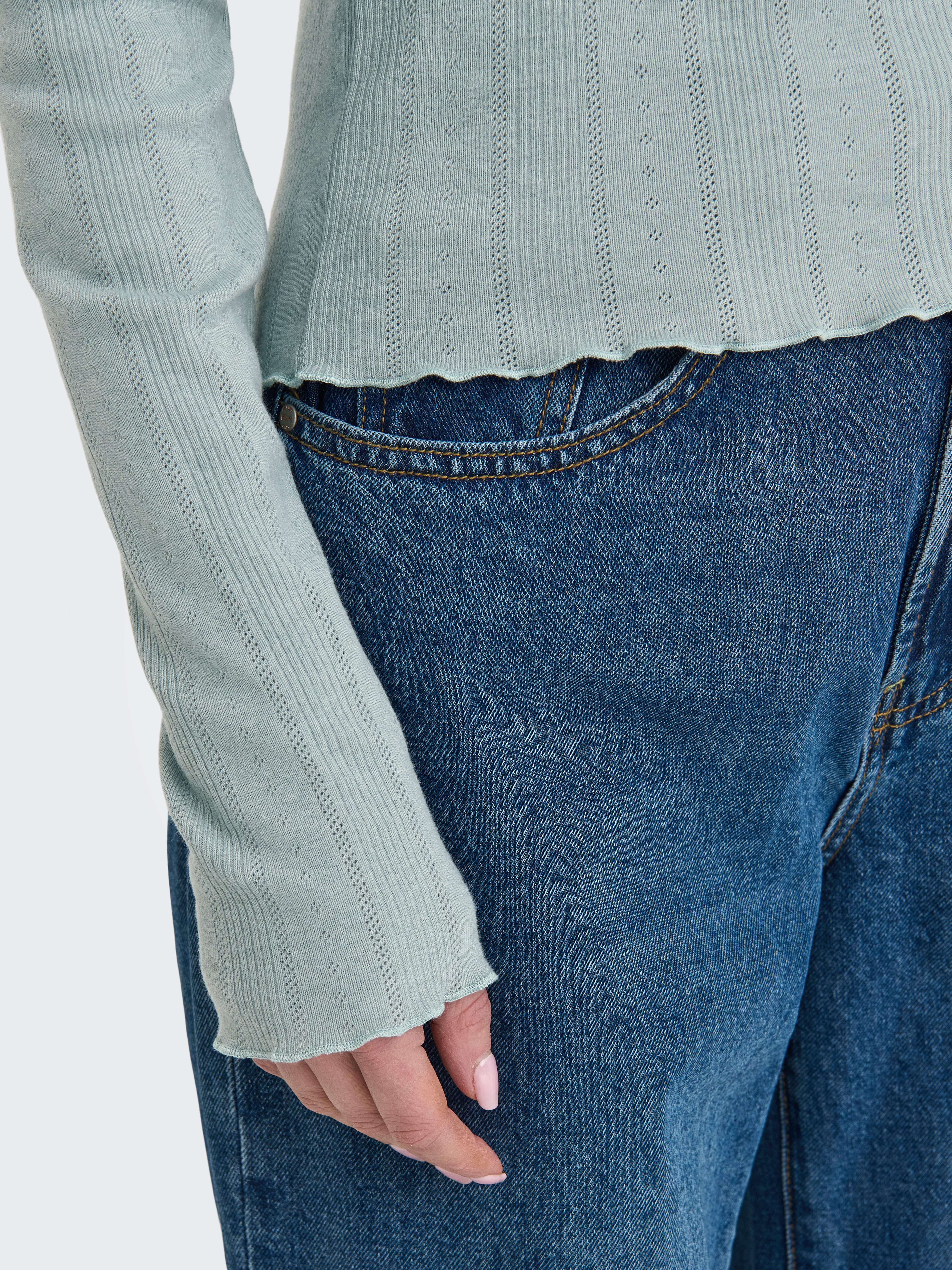 Only Shirt met lange mouwen ONLCARLOTTA L/S WRAP TOP JRS