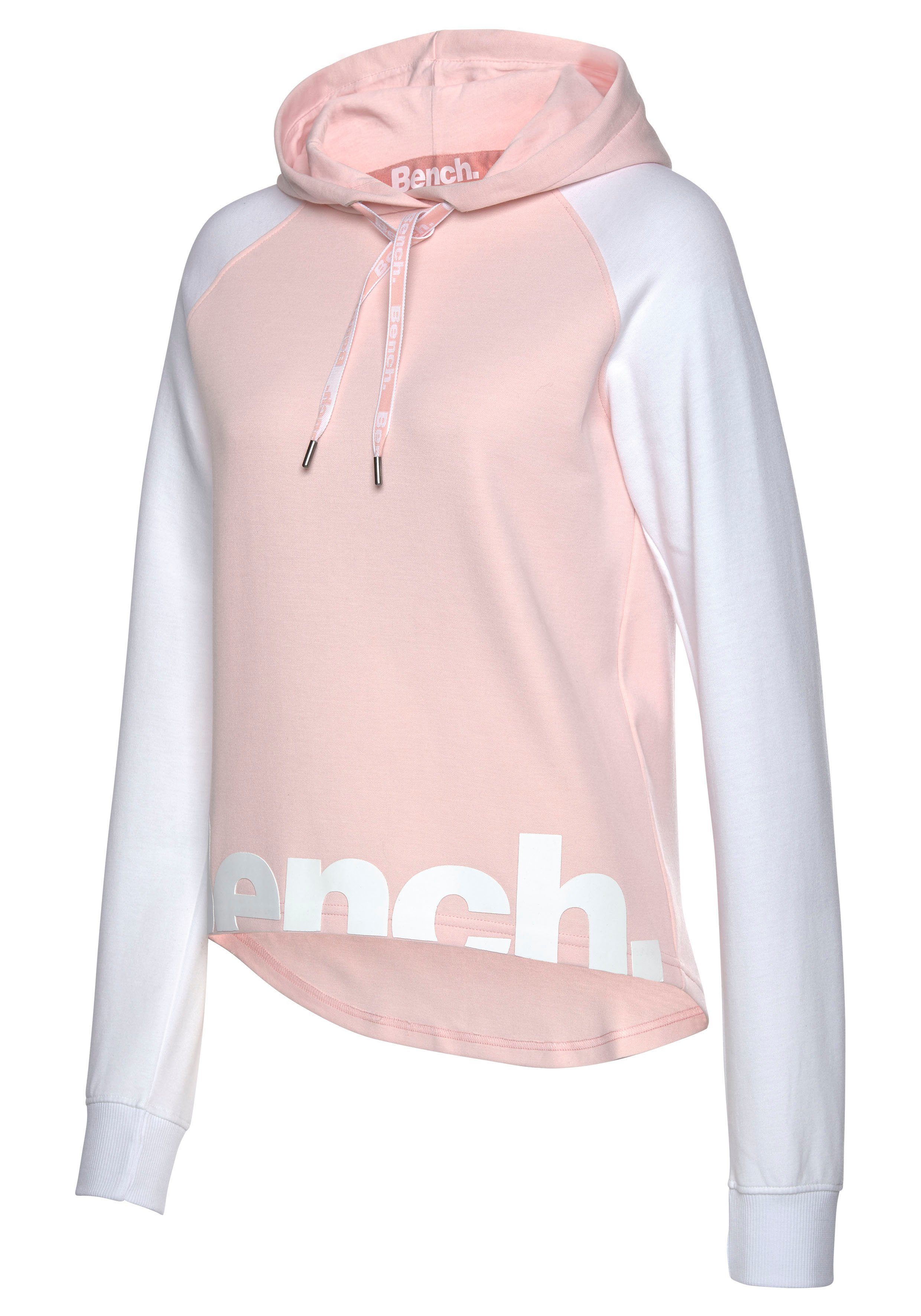 Bench. Loungewear Hoodie met kleurafgebakende mouwen en logoprint, loungepak, hoodie