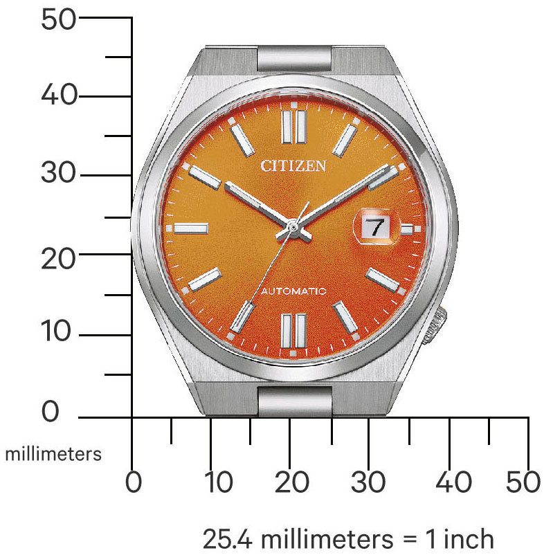 Citizen Automatisch horloge Tsuyosa Polshorloge, dameshorloge, herenhorloge, roestvrijstalen armband, saffierglas, datum