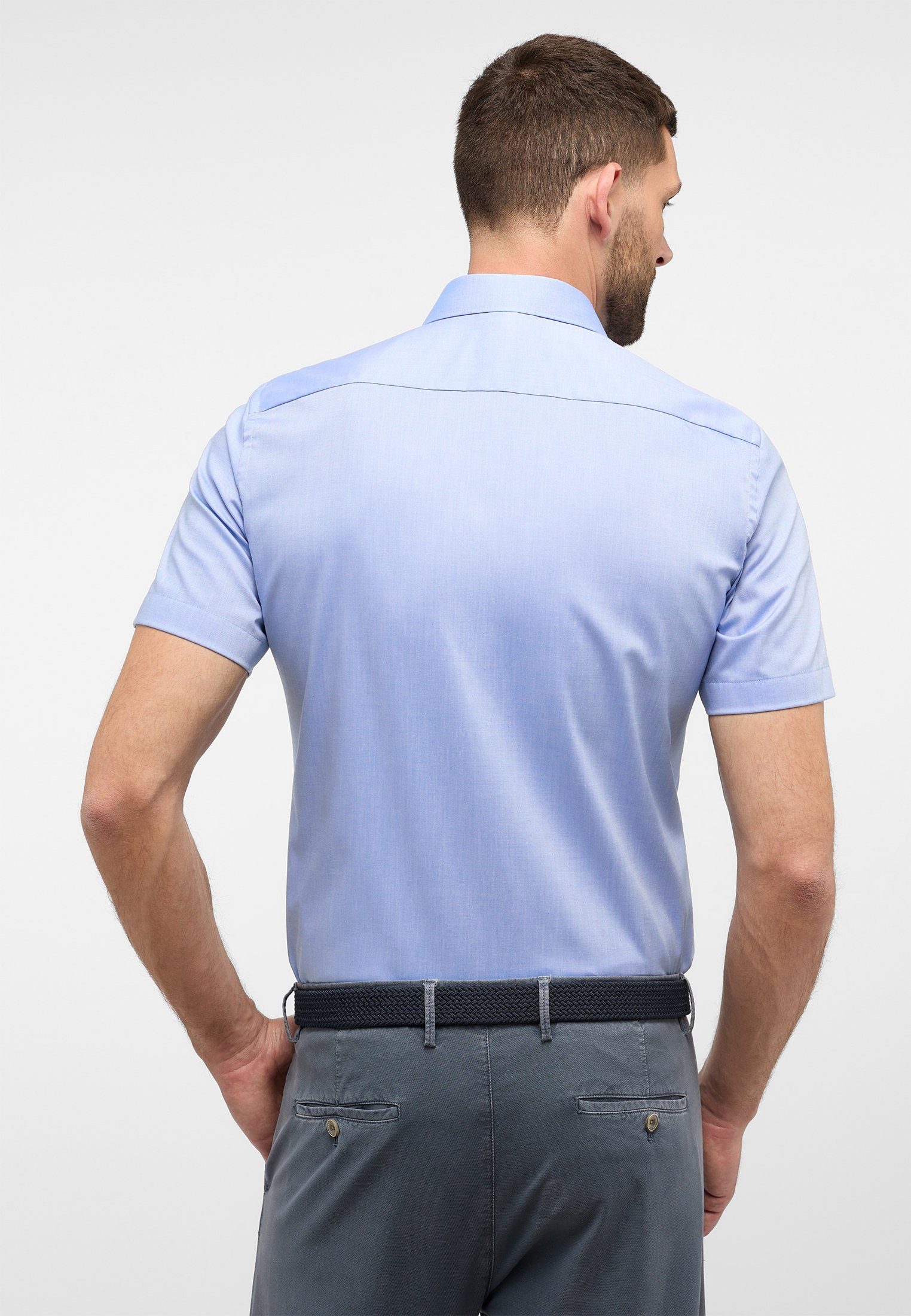 Eterna Overhemd met korte mouwen Slim fit NON IRON (strijkvrij)