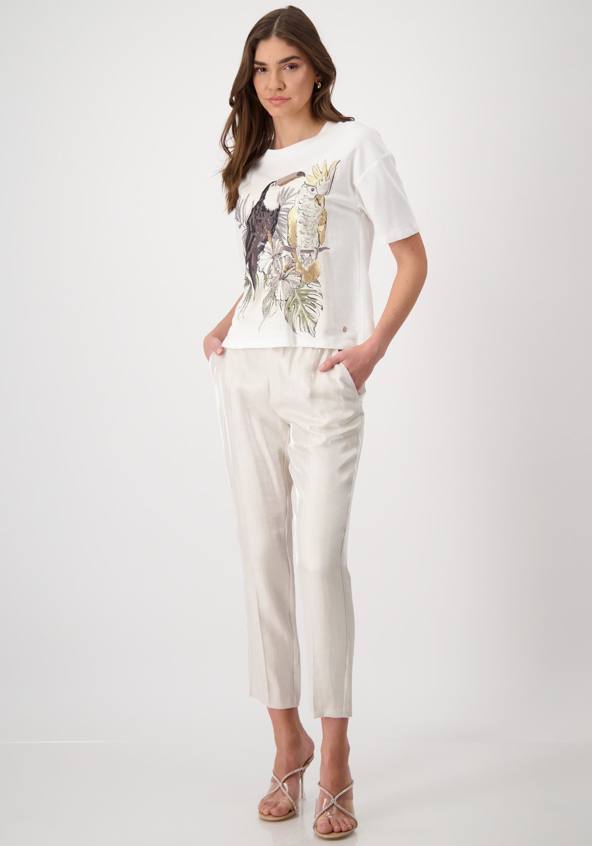 Monari Shirt met ronde hals met frontprint