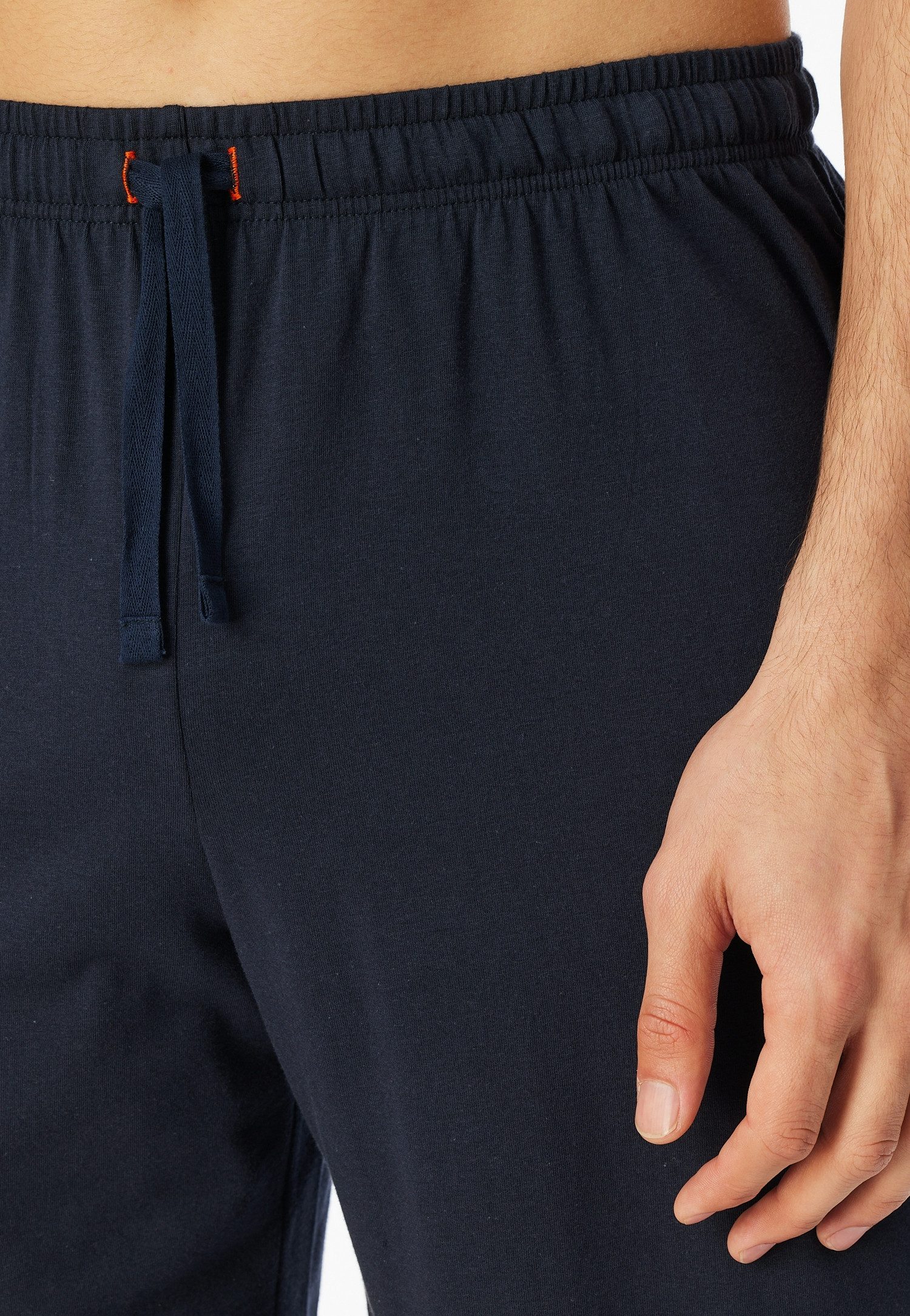 Schiesser Shortama 95/5 Shirt met garenverf, fijne streep met palmprint (2-delig)