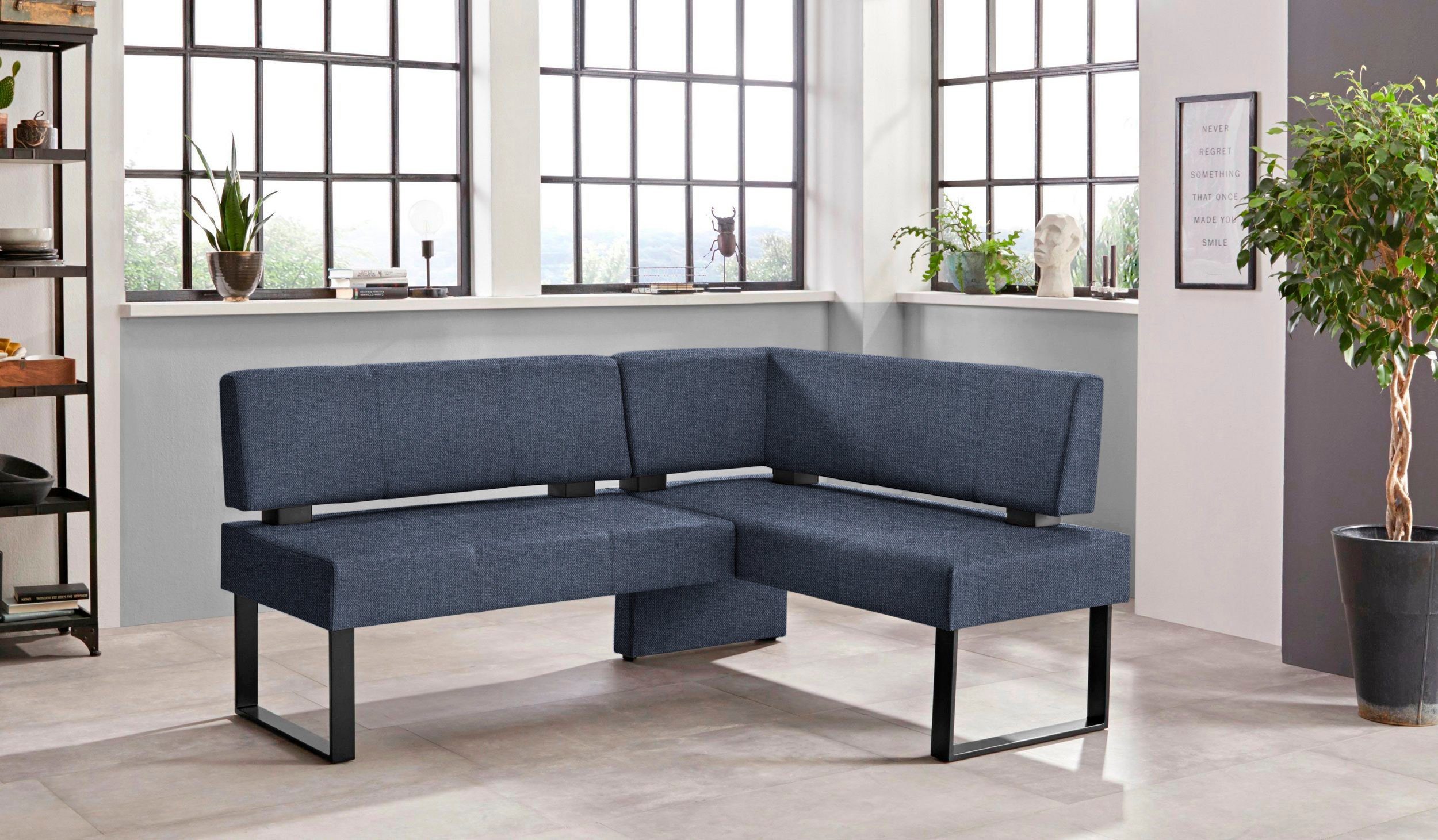 Home affaire Hoekbank Oliver met metalen frame, keukenbank verschillende hoezen cord eetkamerbank ottos choice