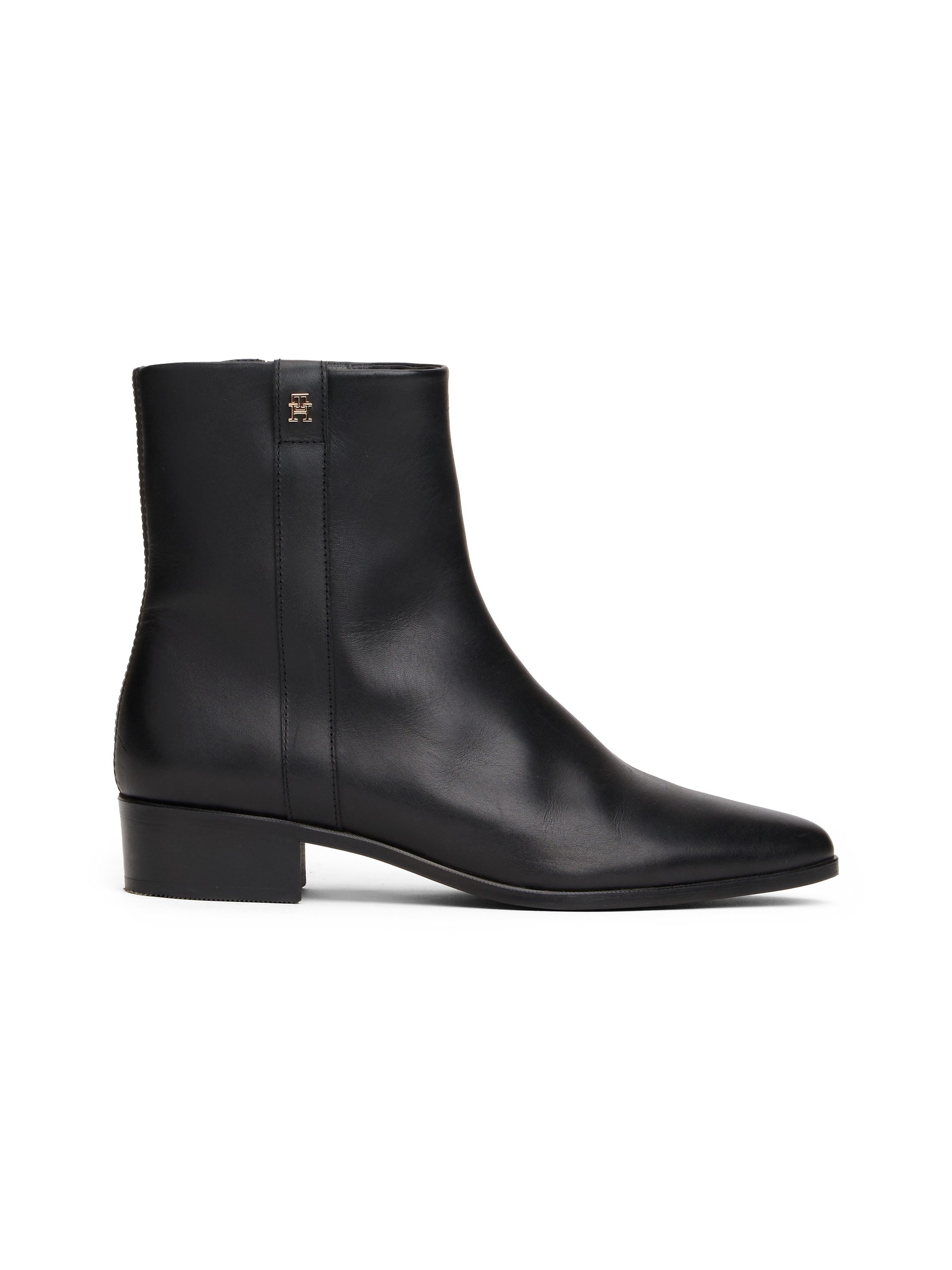 Tommy Hilfiger Laarsjes TH LEATHER POINTY ZIP BOOTIE