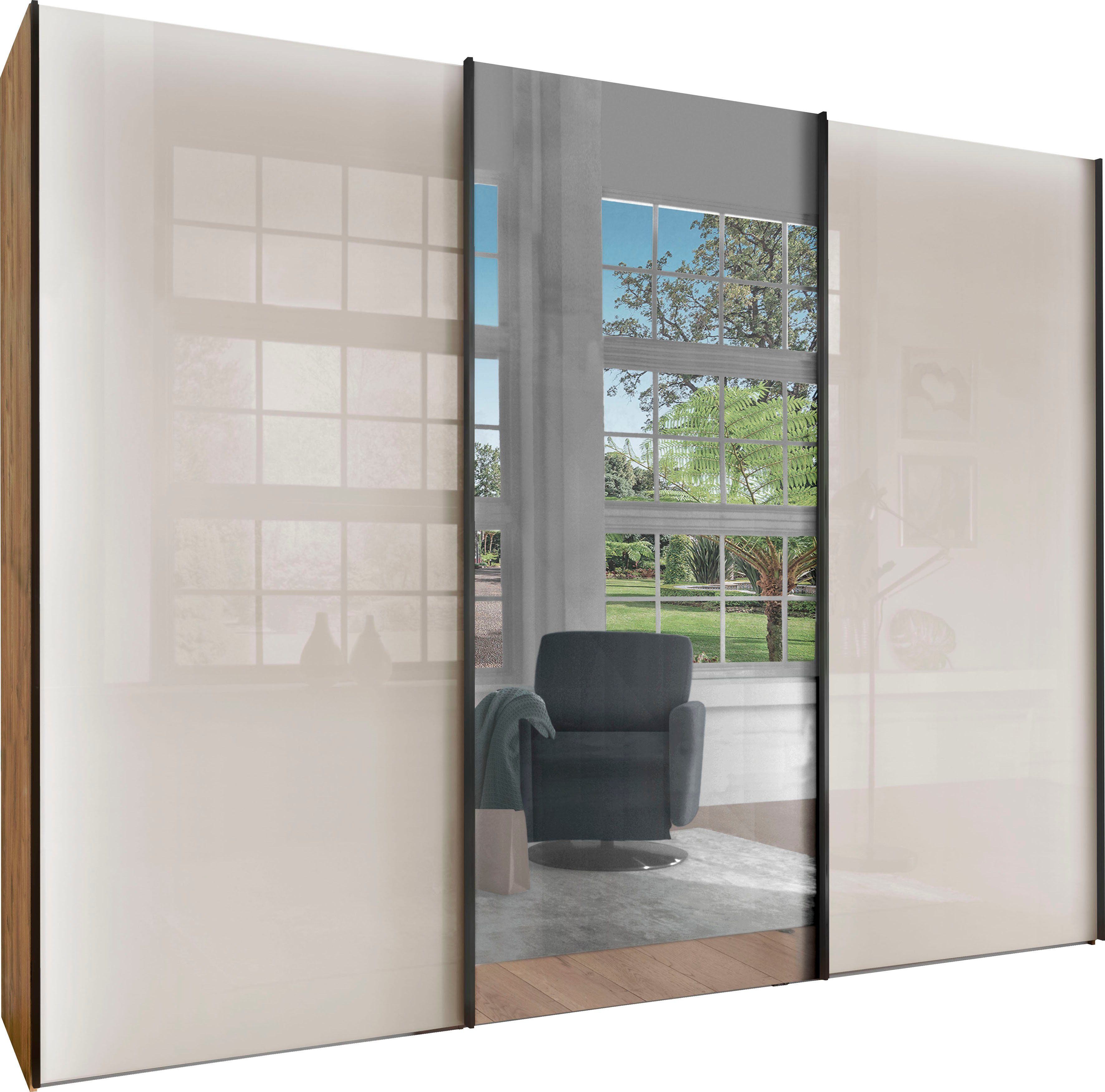 WIEMANN Zweefdeurkast Monaco, Kledingkast, Kast, Linnenkast, met schuifdeuren zweefdeurkasten beige