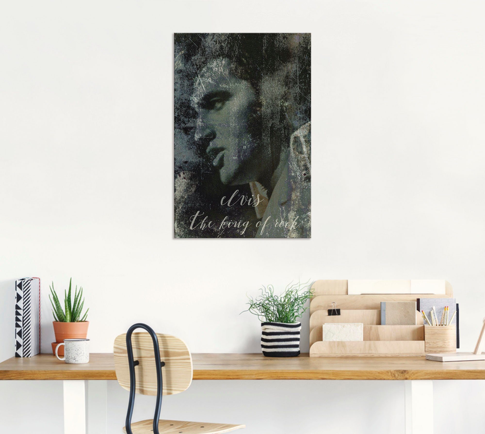 Artland Artprint Elvis the King als artprint van aluminium, artprint voor buiten, artprint op linnen, poster, muursticker