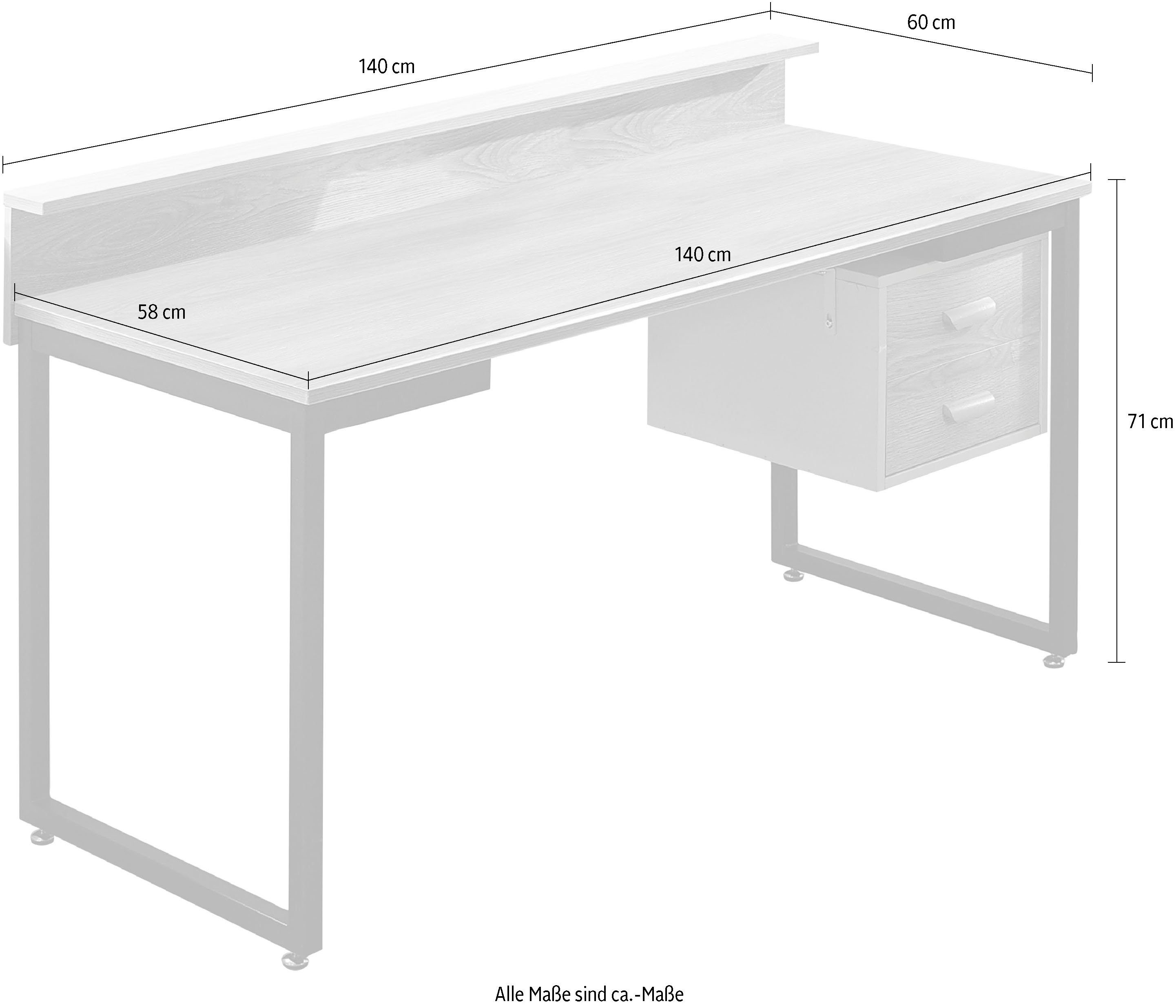 INOSIGN Bureau Wenzel Werkblad acacia decor, geschikt voor het thuiskantoor, laptoptafel