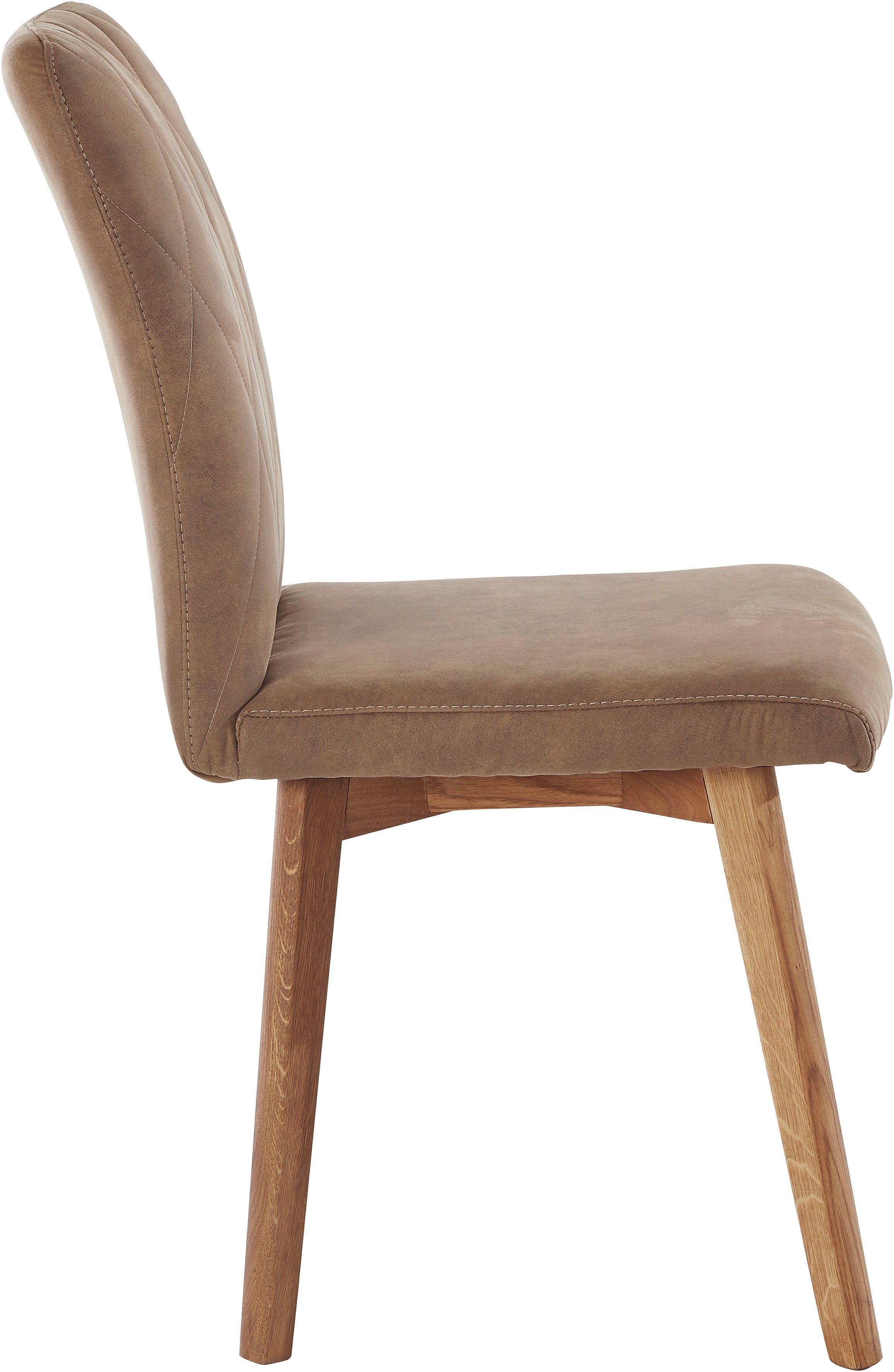 Home affaire Eetkamerstoel Brest Frame van eiken massief hout geolied (2 stuks)