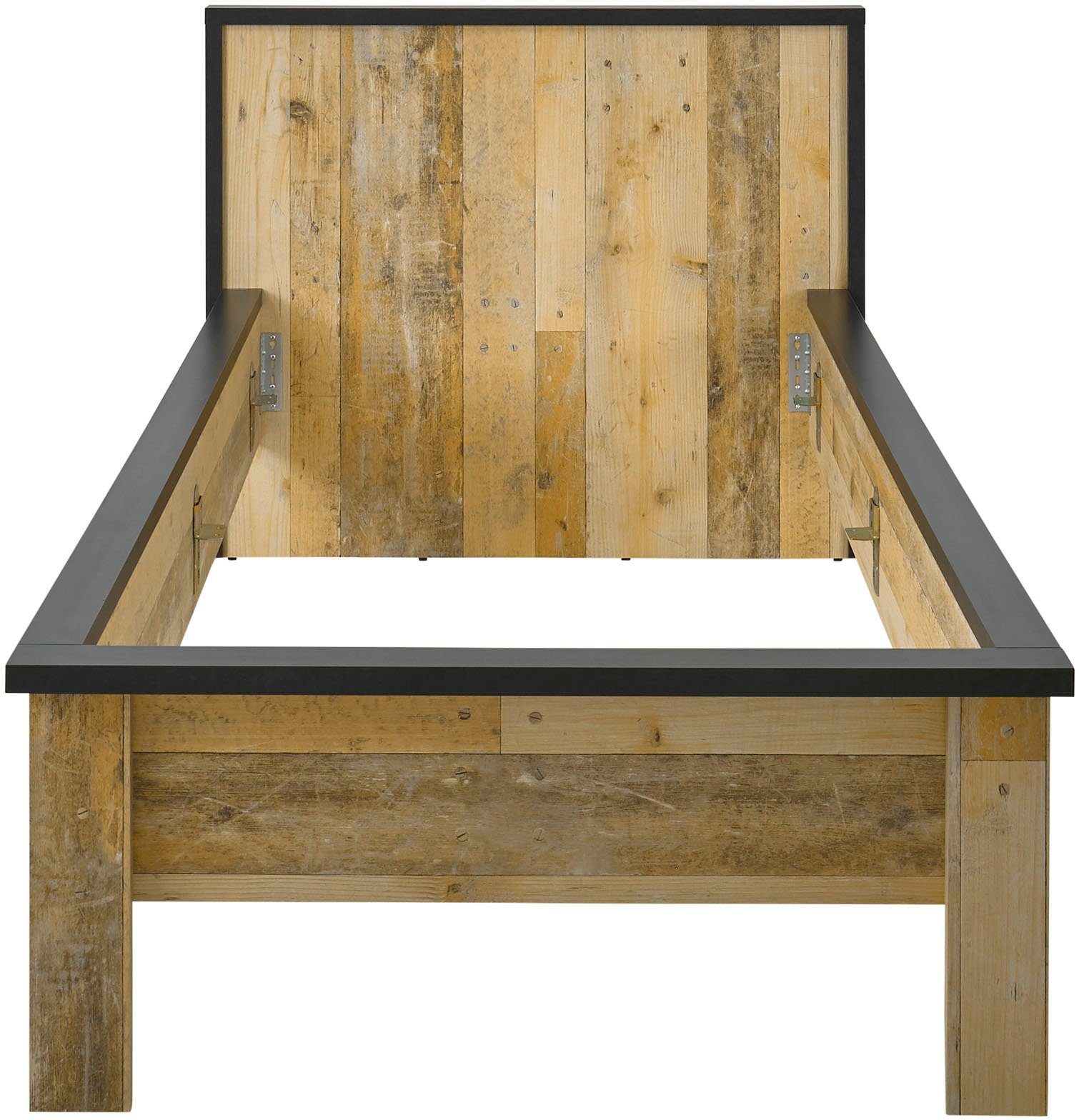 Home affaire 1-persoonsledikant SHERWOOD ligoppervlak 90/140 of 180x200 cm van fsc®-gecertificeerd houtmateriaal, rustieke landhuisstijl
