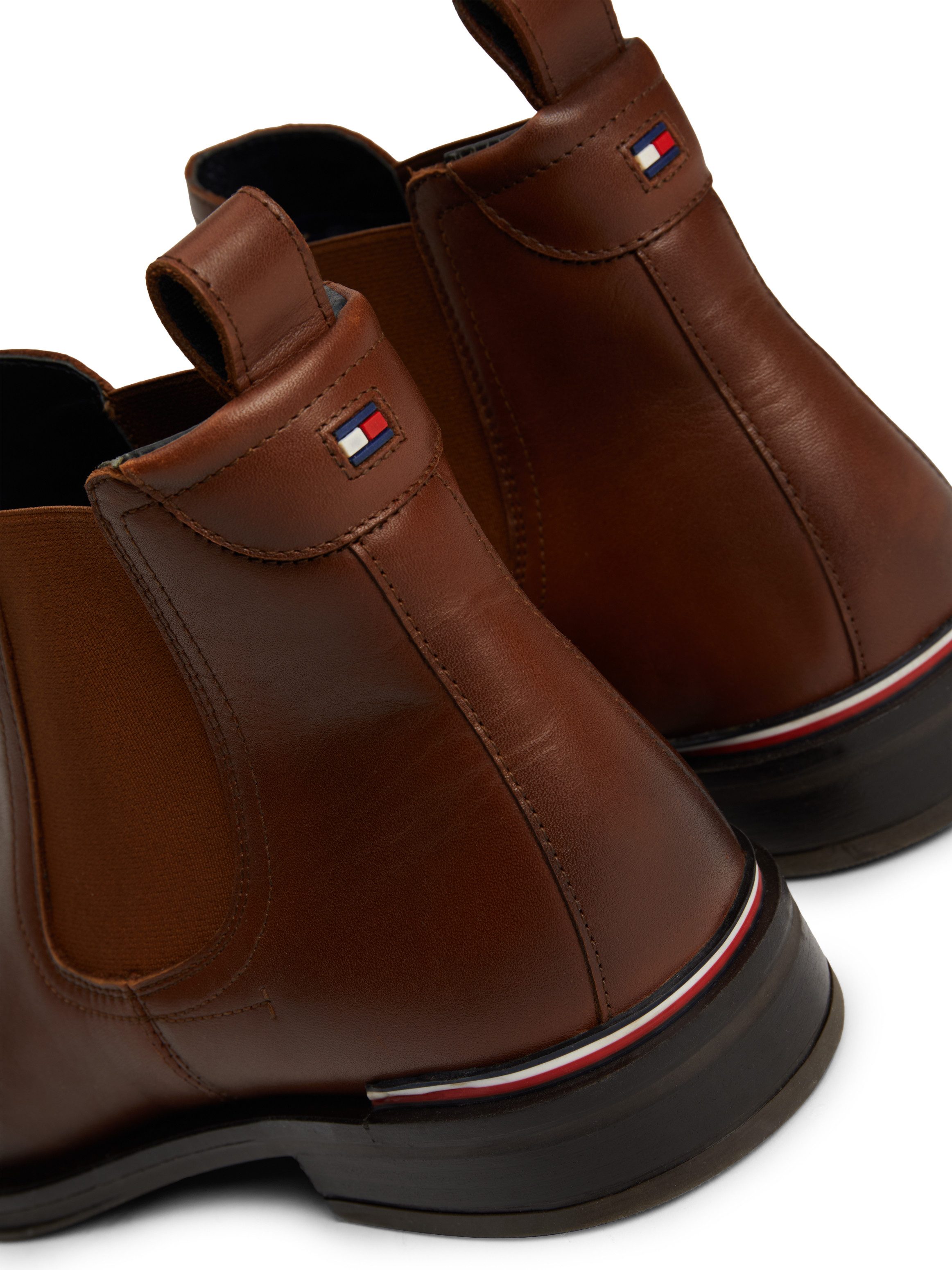 Tommy Hilfiger Chelsea-boots CORE RWB HILFIGER LTH CHELSEA hakken, enkellaars, zakelijke schoen met strepen op de hiel