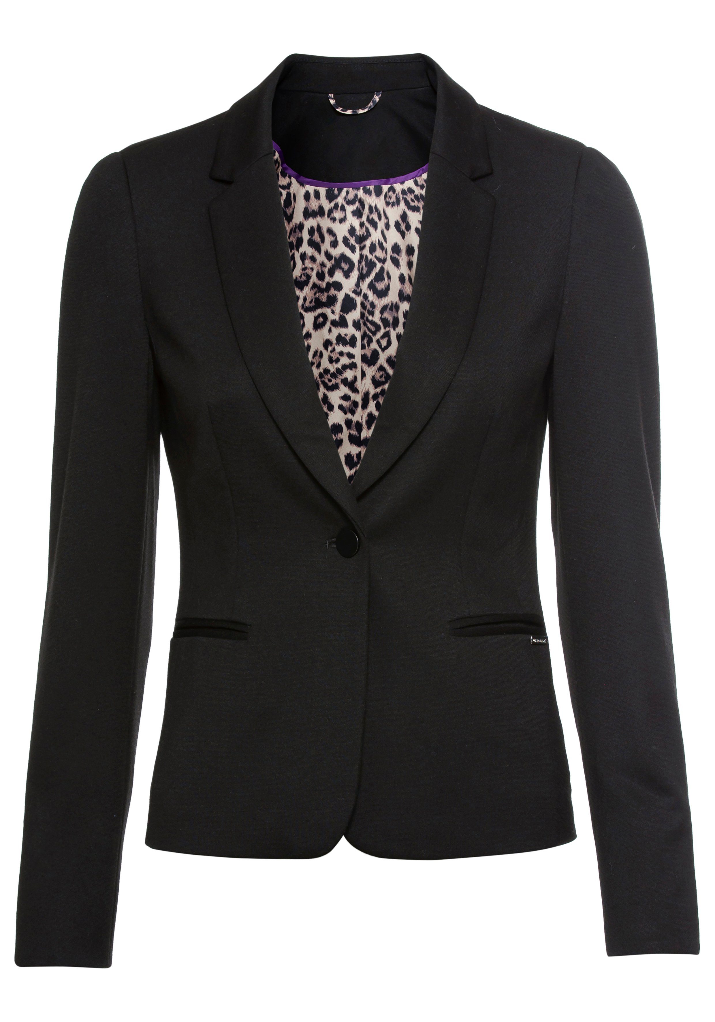 Bruno Banani Korte blazer Leeuwenprint voering