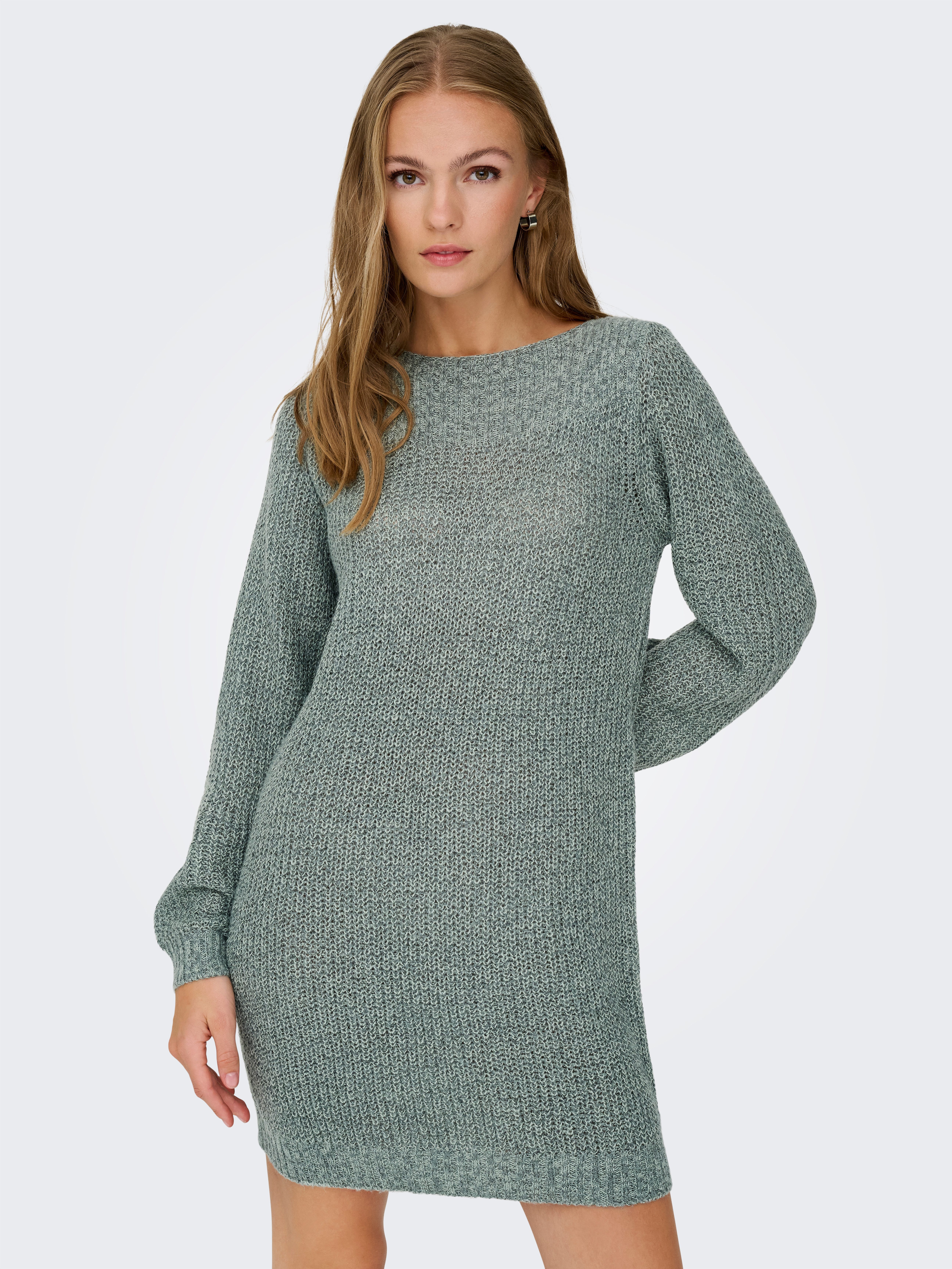 JDY Mini-jurk JDYWHITNEY MEGAN L/S BOAT DRESS KNT NOOS
