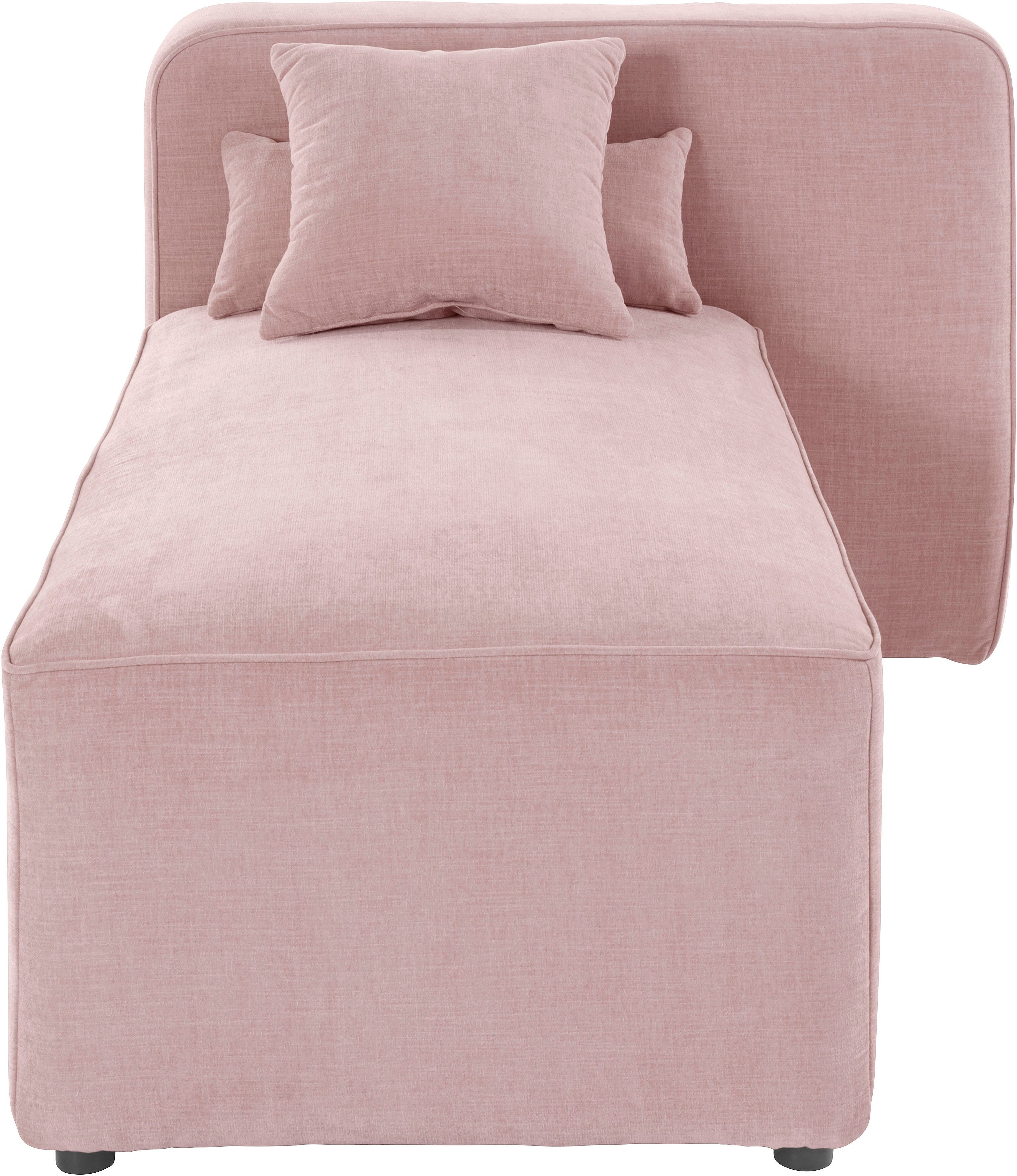 andas Ottomane Sundstrup Moduleserie, individuele samenstelling roze, chaise longues, Ottomane links