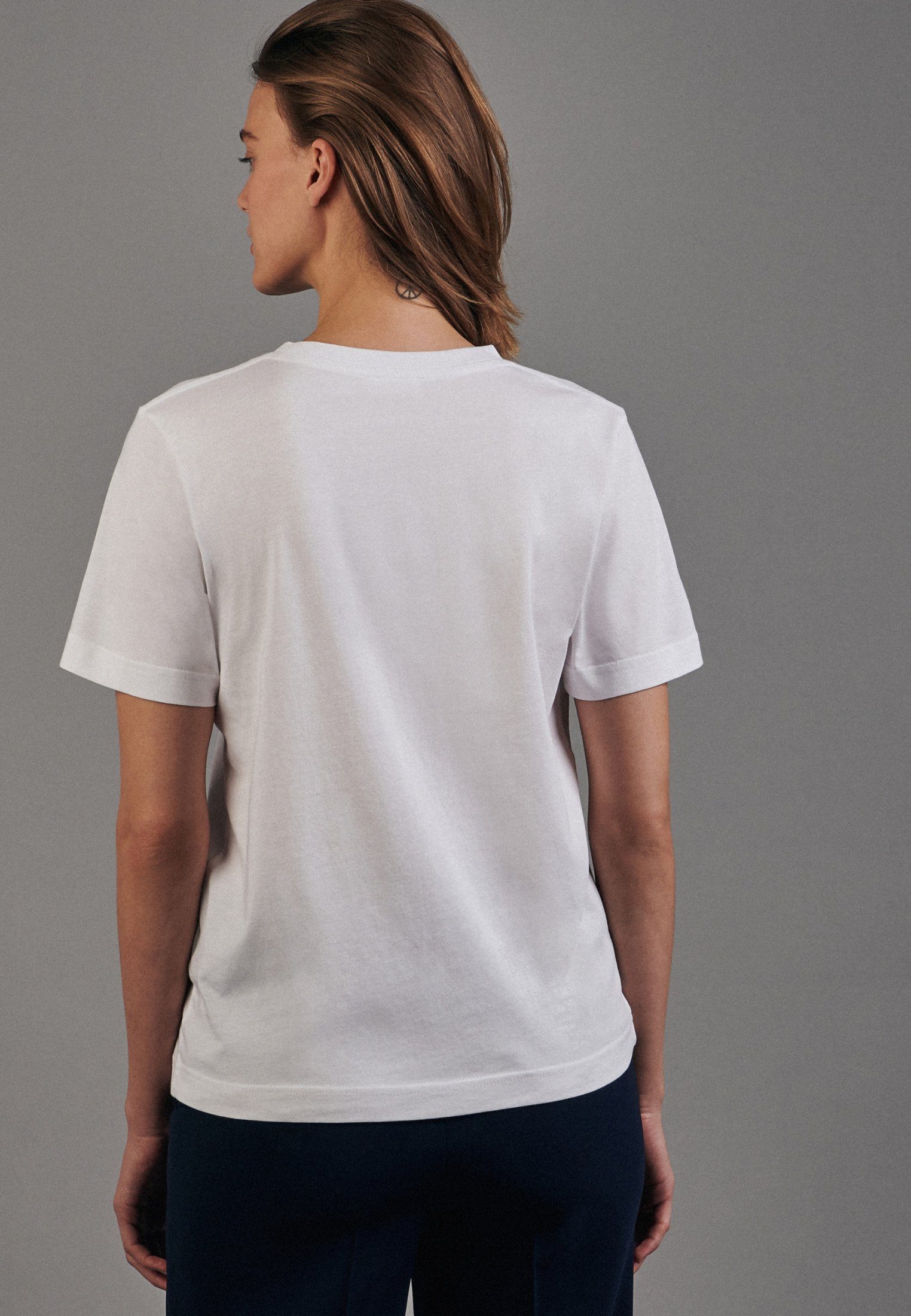 seidensticker T-shirt 1/2 ronde hals uni